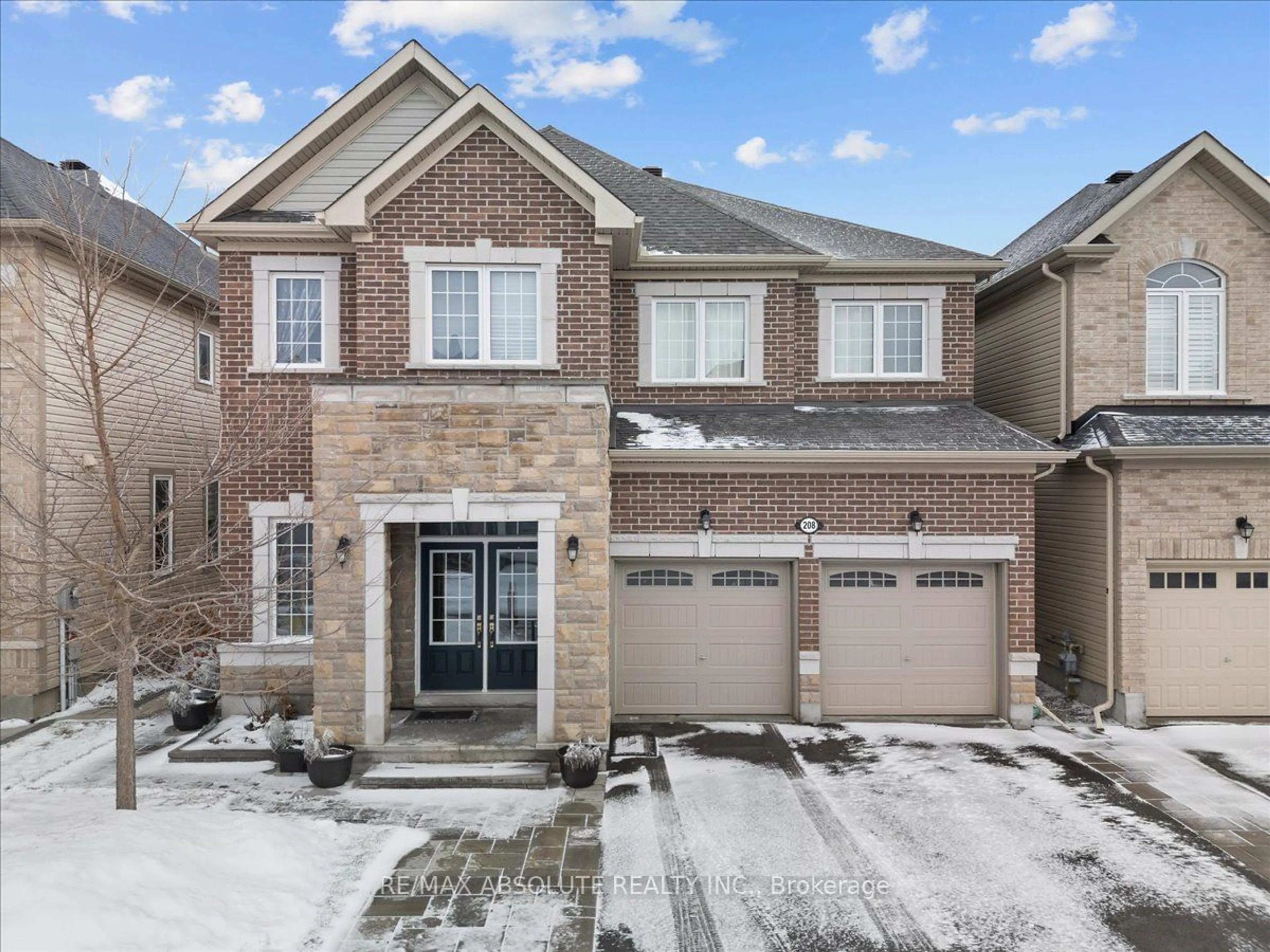 Home with brick exterior material, street for 208 Asper Trail Circ, Kanata Ontario K2M 0K7