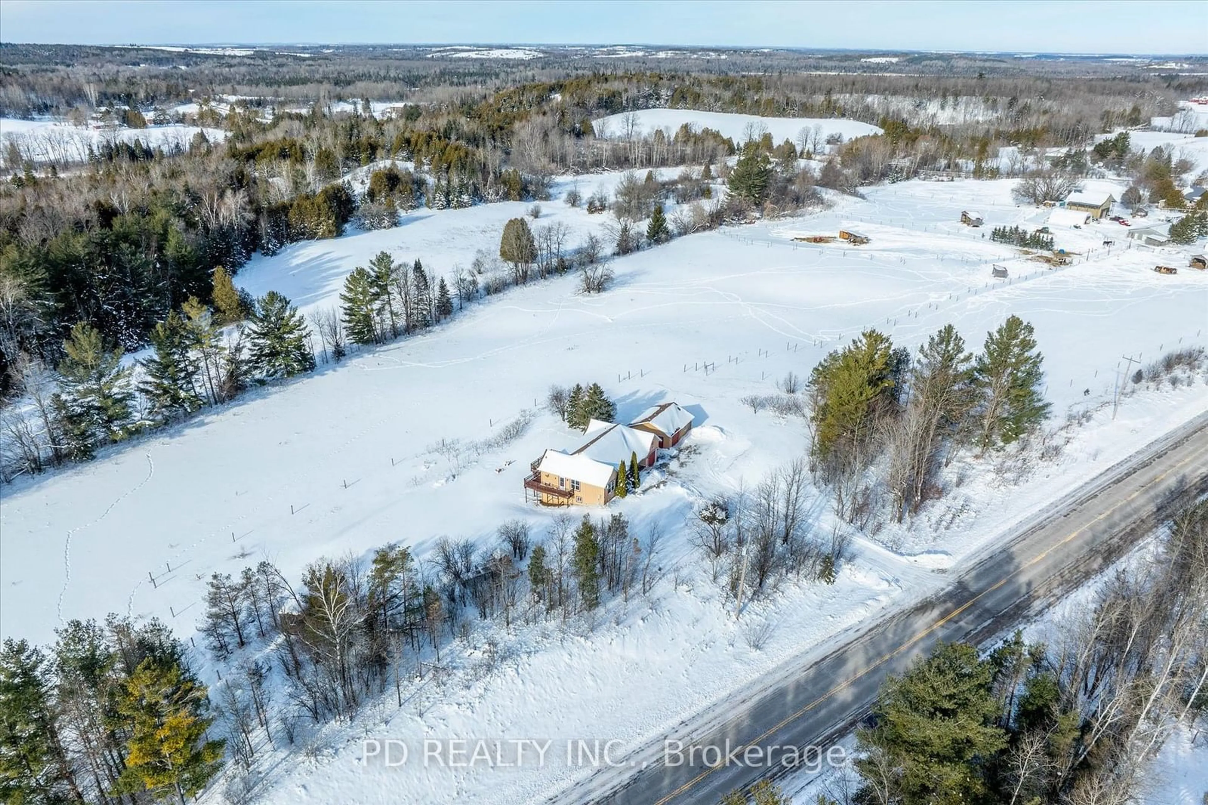 A pic from outside/outdoor area/front of a property/back of a property/a pic from drone, water/lake/river/ocean view for 595 Ski Hill Rd, Kawartha Lakes Ontario L0A 1A0