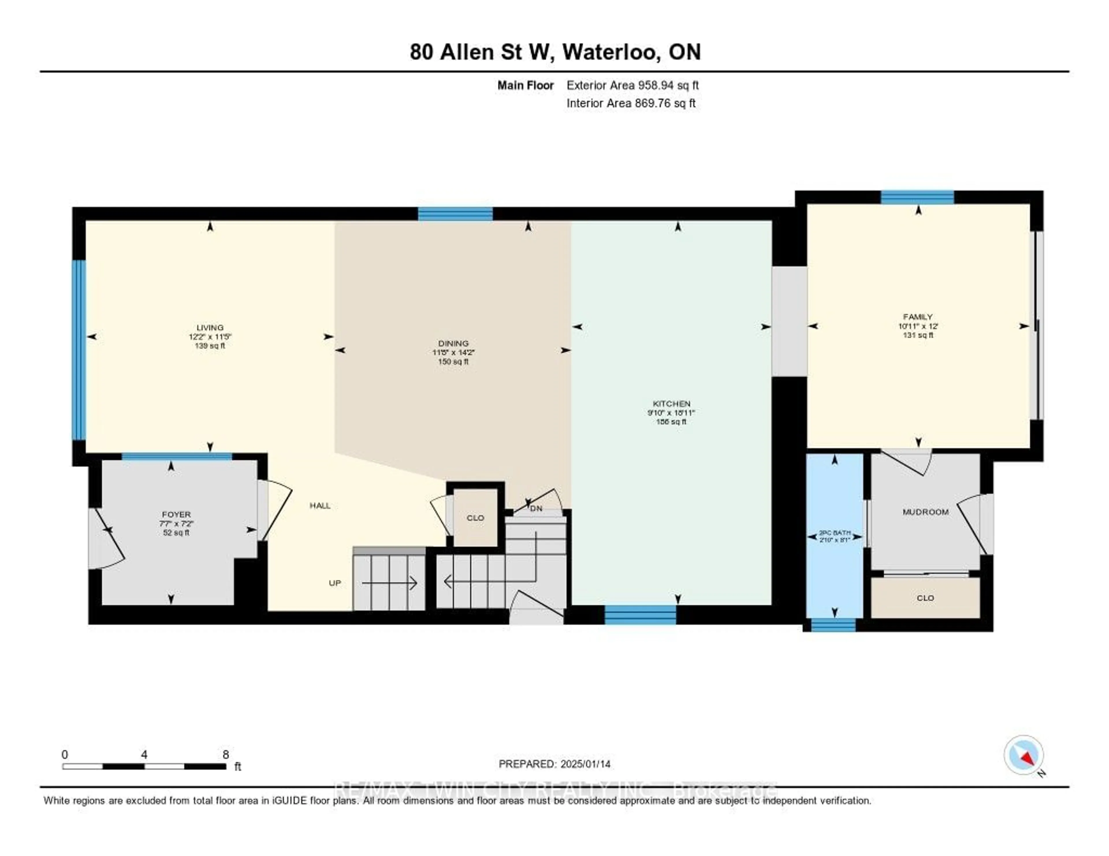 Floor plan for 80 Allen St, Waterloo Ontario N2L 1E4