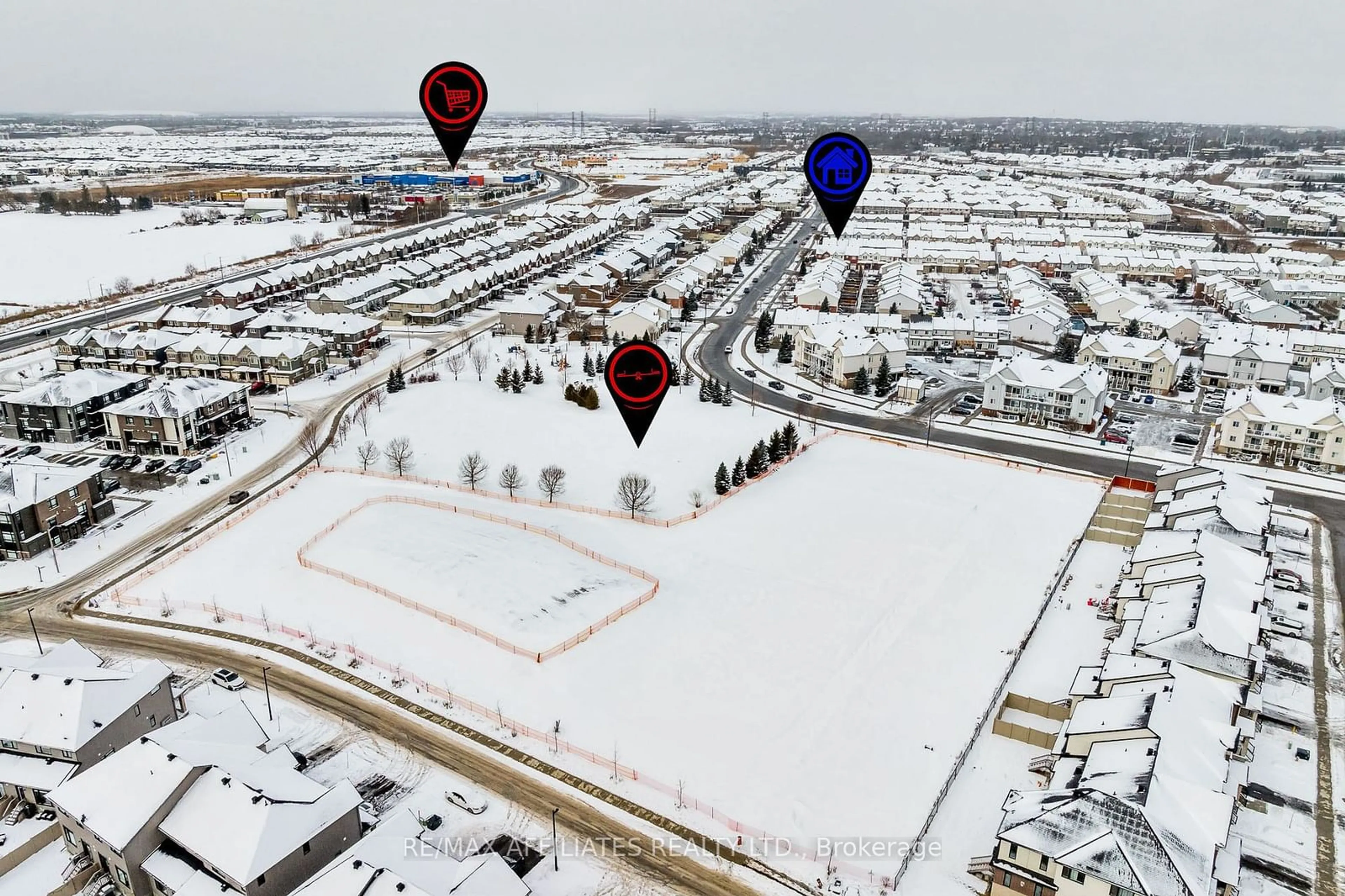 A pic from outside/outdoor area/front of a property/back of a property/a pic from drone, street for 203 Opus St, Kanata Ontario K2S 0J2