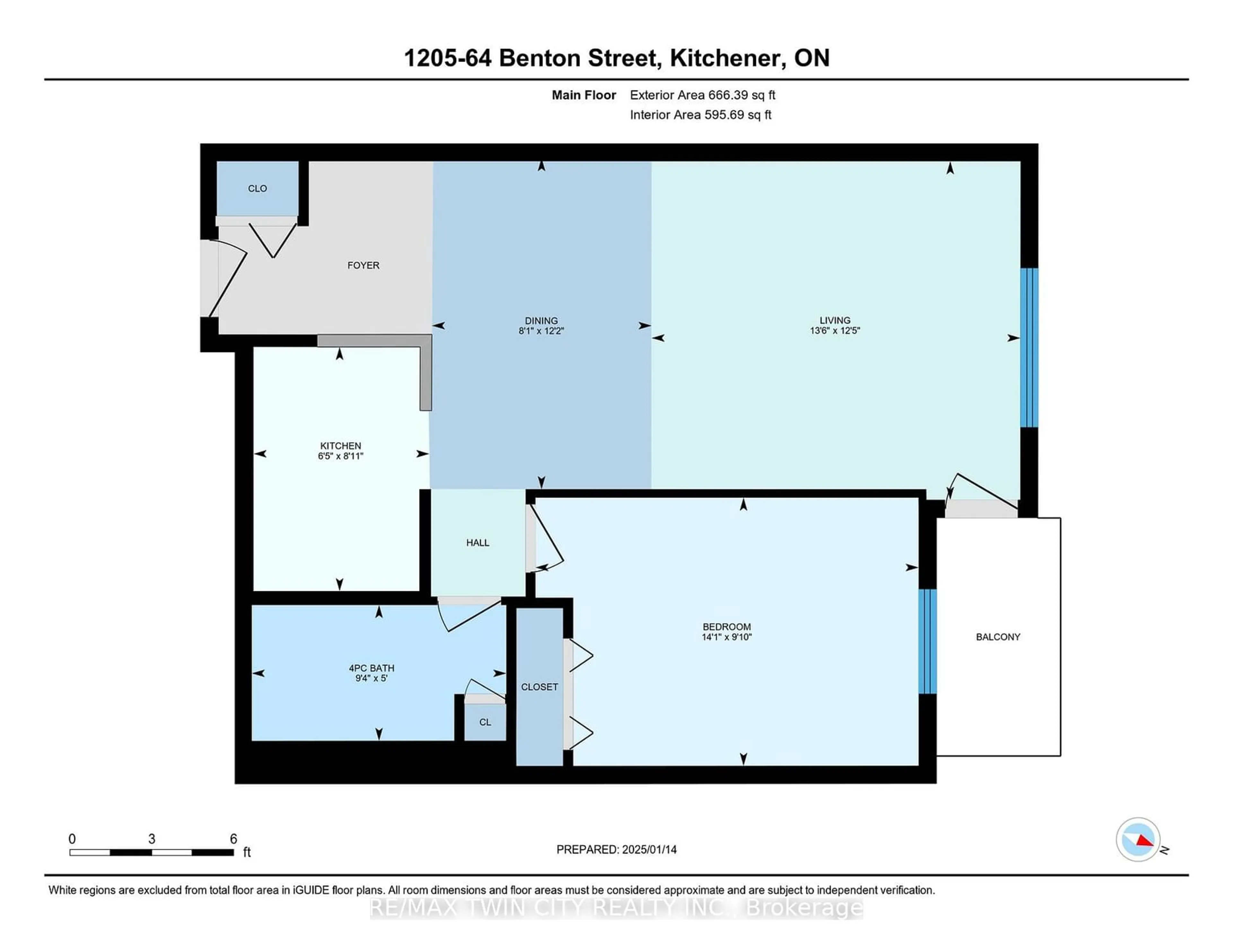 Floor plan for 64 Benton St #1205, Kitchener Ontario N2G 4L9