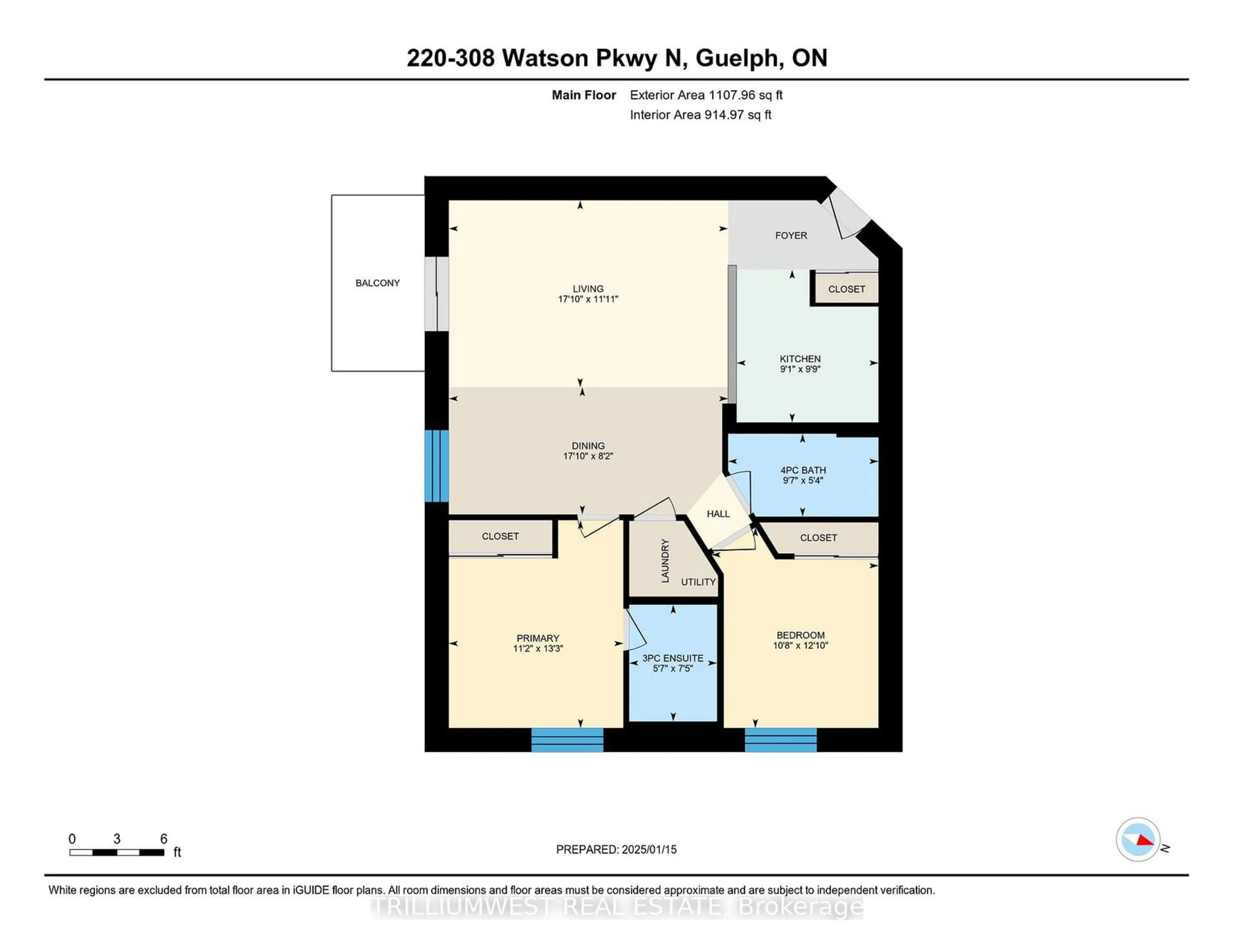 Floor plan for 308 Watson Pkwy #220, Guelph Ontario N1E 0G7