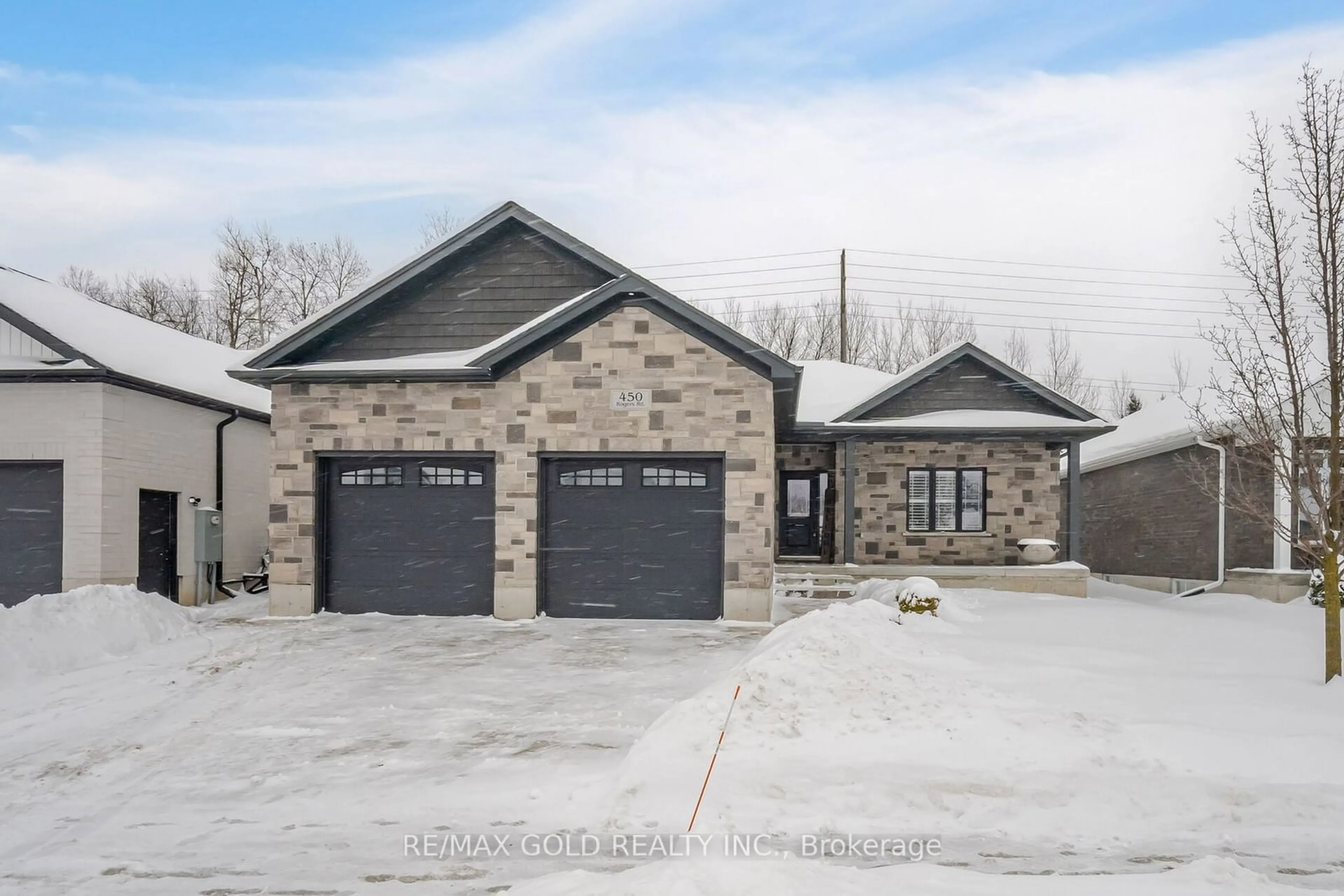 Home with brick exterior material, street for 450 Rogers Rd, North Perth Ontario N4W 0H2