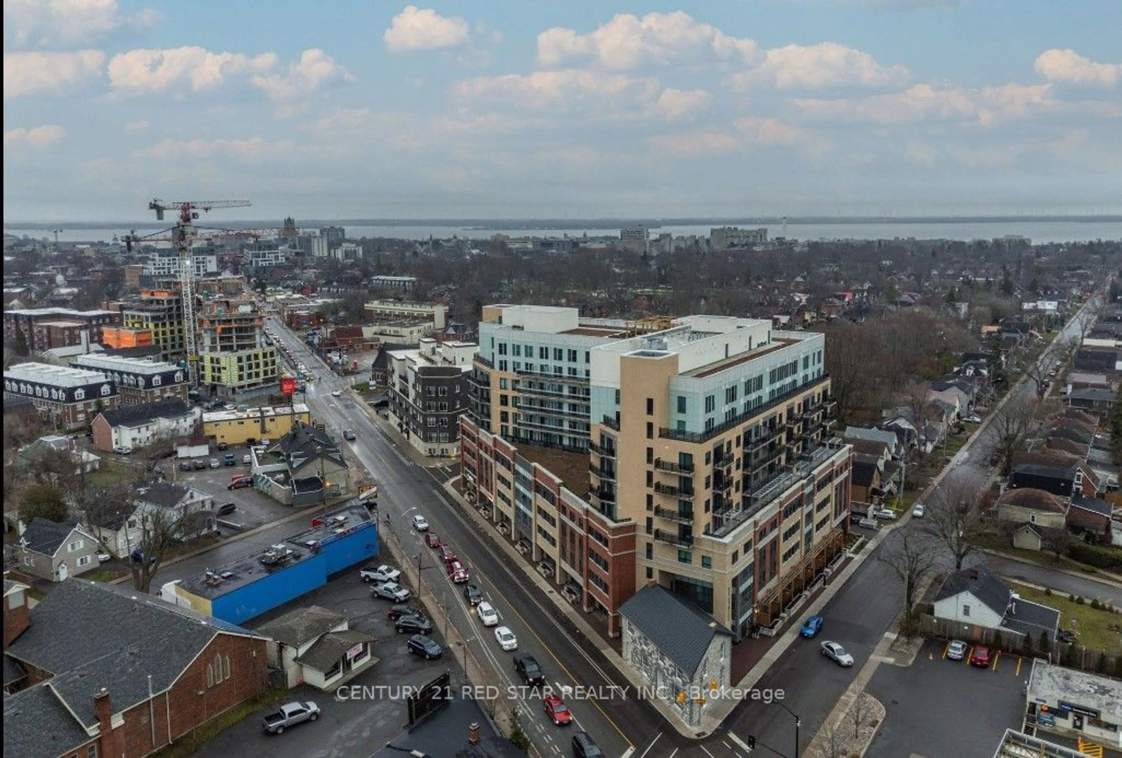 A pic from outside/outdoor area/front of a property/back of a property/a pic from drone, city buildings view from balcony for 652 Princess St #1018, Kingston Ontario K7L 1E5