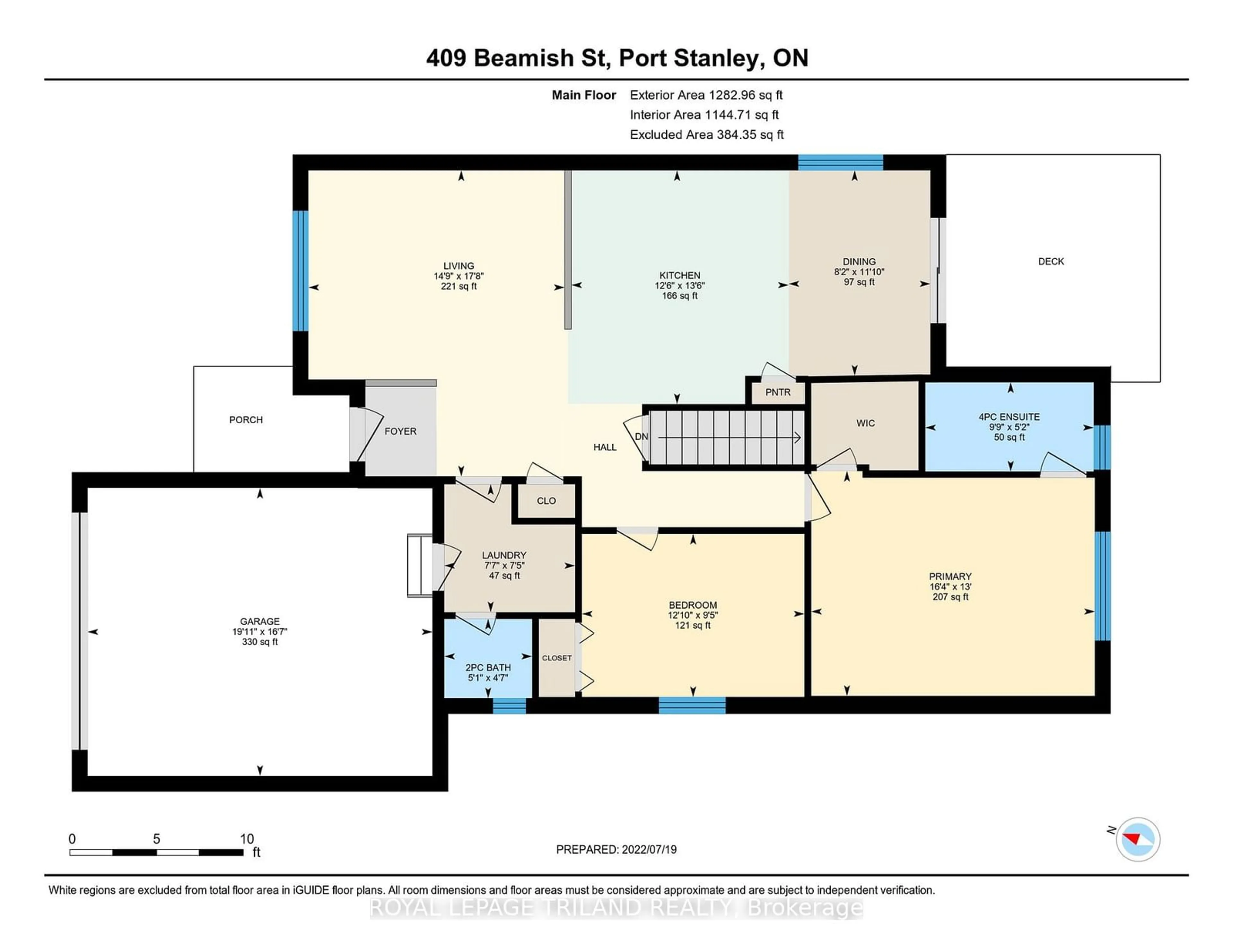 Floor plan for 409 Beamish St, Central Elgin Ontario N5L 0A7