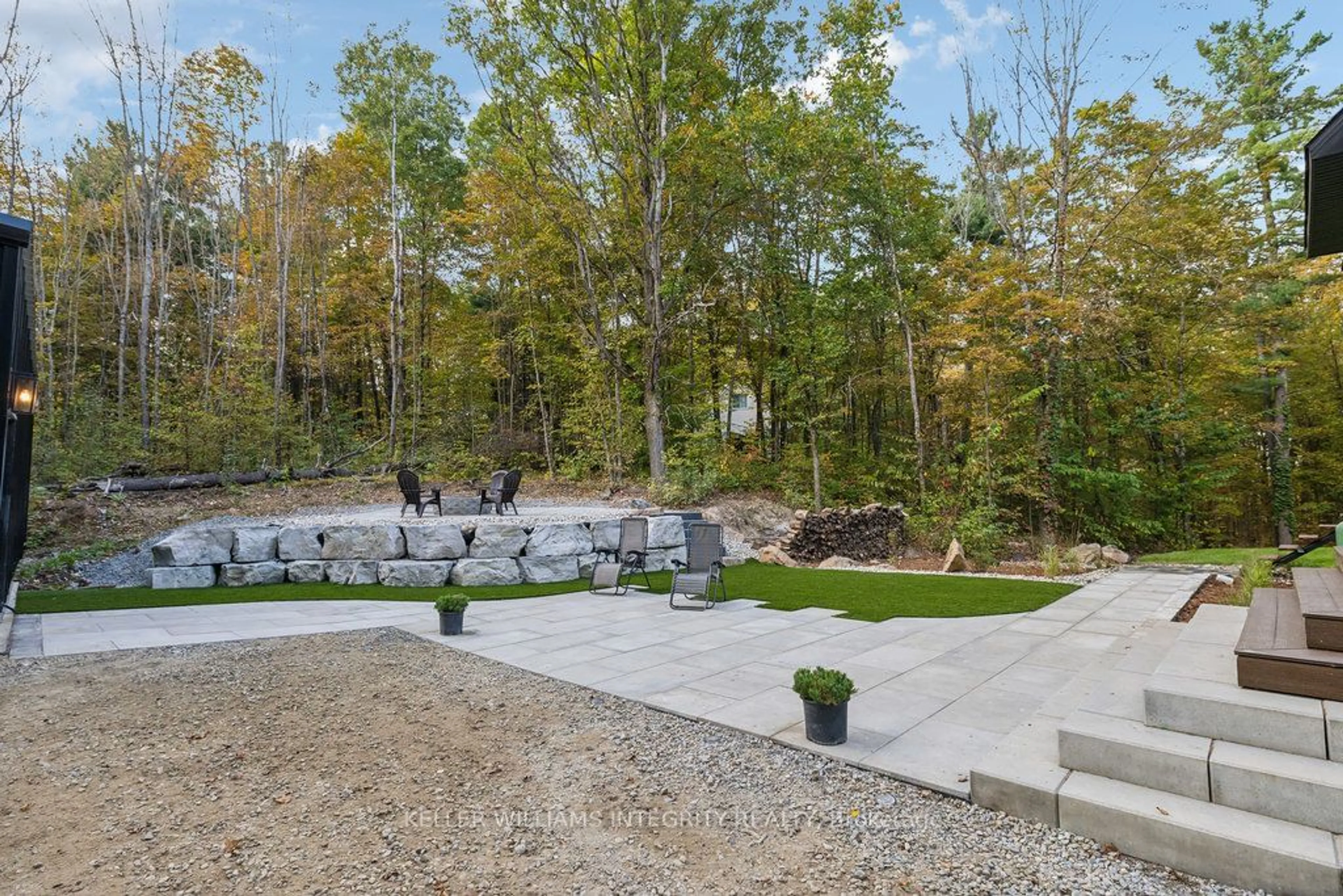 Patio, forest/trees view for 314 Maberly Station Rd, Tay Valley Ontario K0H 2B0