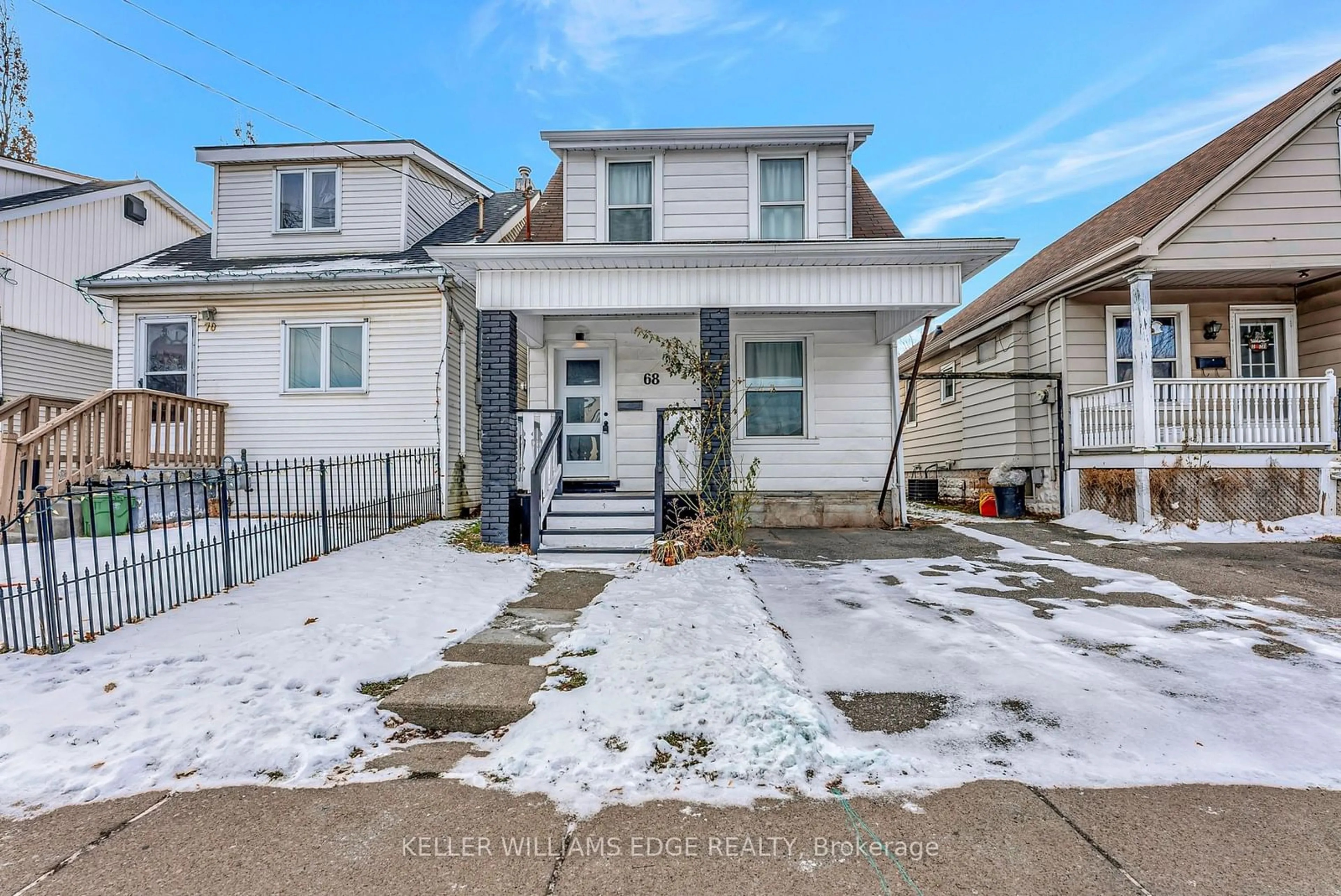 Home with vinyl exterior material, street for 68 Harrison Ave, Hamilton Ontario L8H 3A1