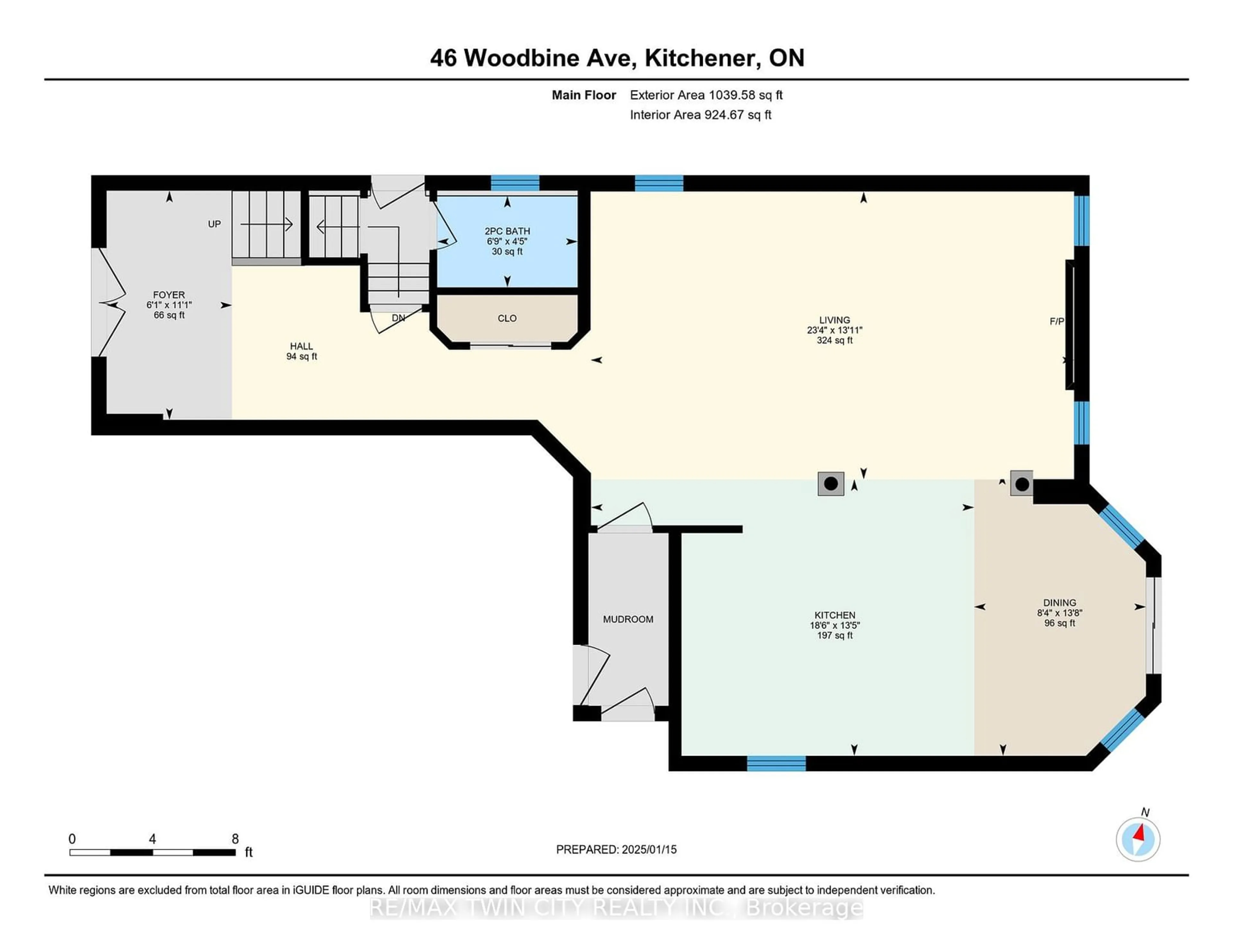 Floor plan for 46 Woodbine Ave, Kitchener Ontario N2R 1V1