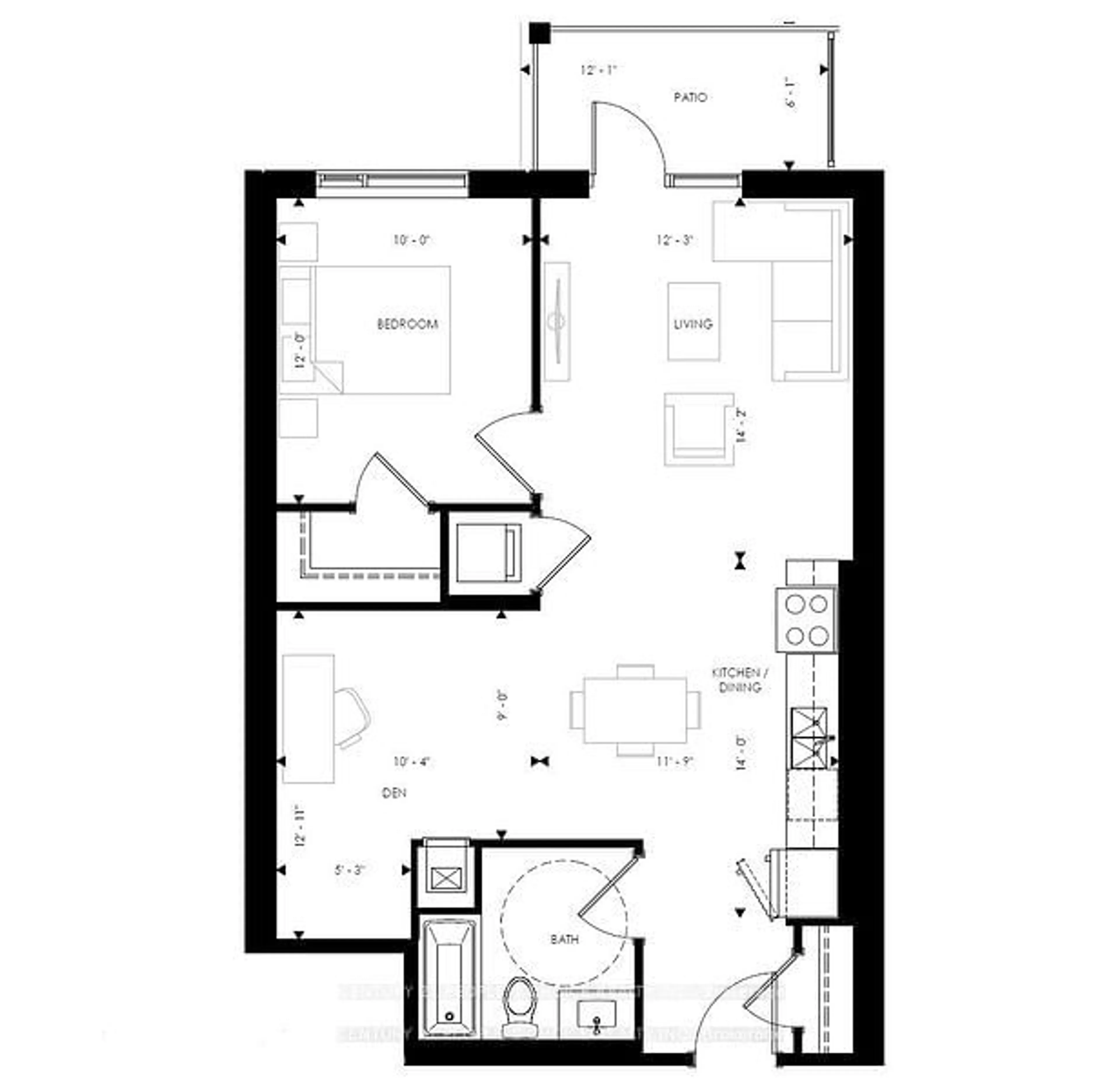 Floor plan for 201 Elmira Rd #102, Guelph Ontario N1K 1R2