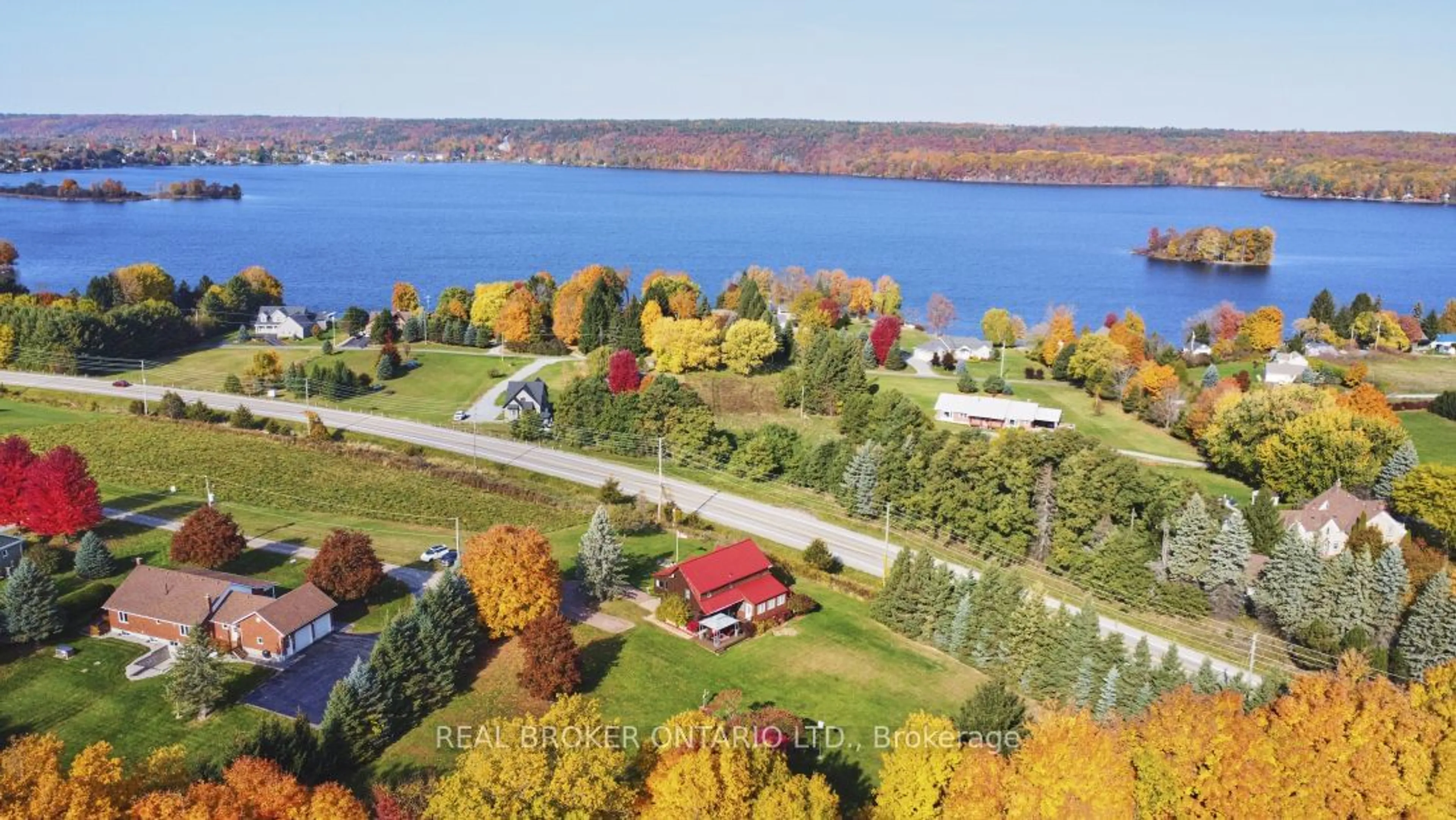 A pic from outside/outdoor area/front of a property/back of a property/a pic from drone, water/lake/river/ocean view for 81 Trotters Lane, Rideau Lakes Ontario K0G 1X0