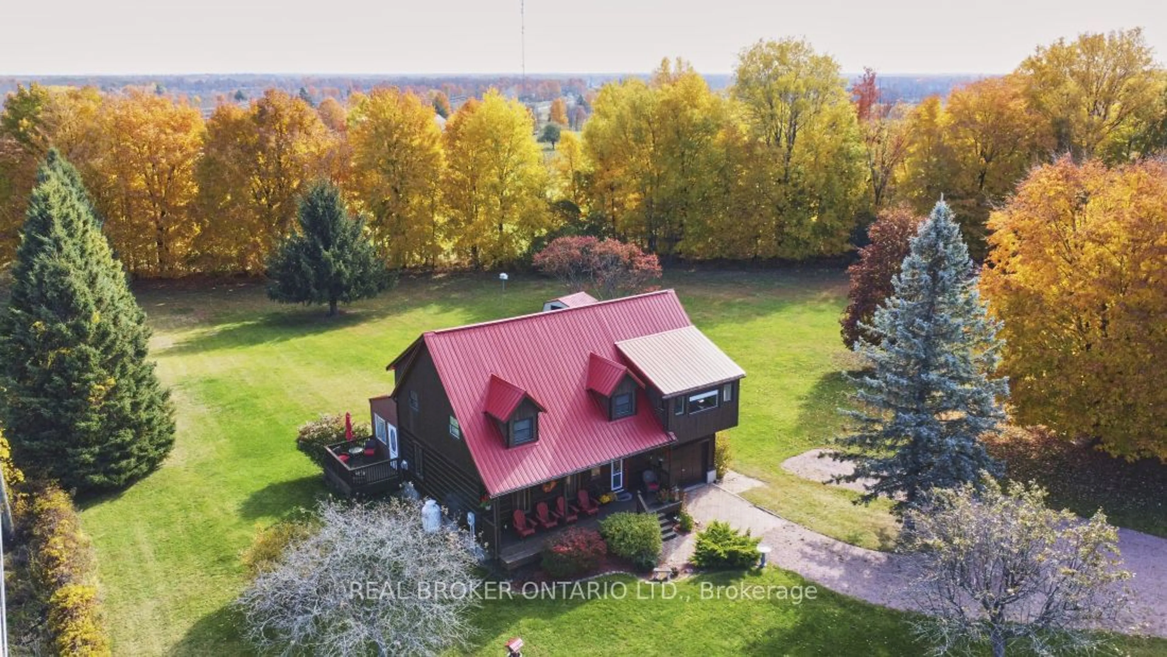 A pic from outside/outdoor area/front of a property/back of a property/a pic from drone, water/lake/river/ocean view for 81 Trotters Lane, Rideau Lakes Ontario K0G 1X0