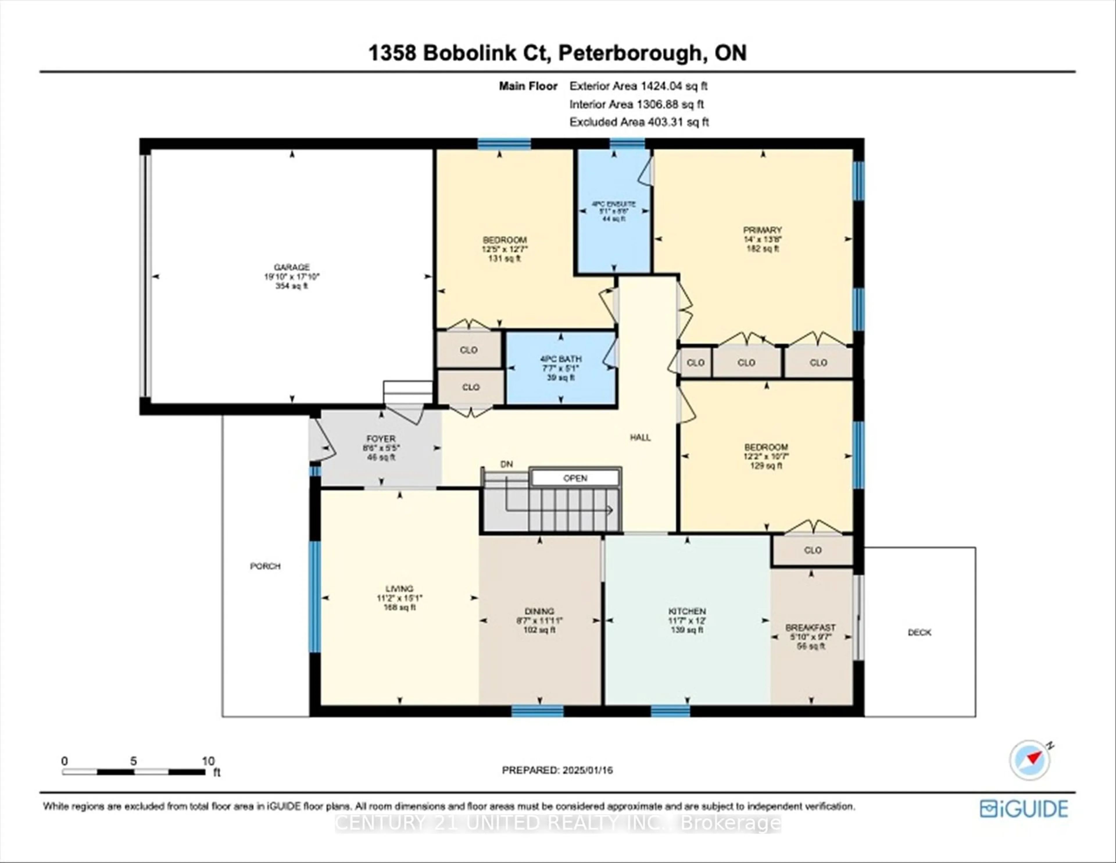 Floor plan for 1358 Bobolink Crt, Peterborough Ontario K9K 2H9