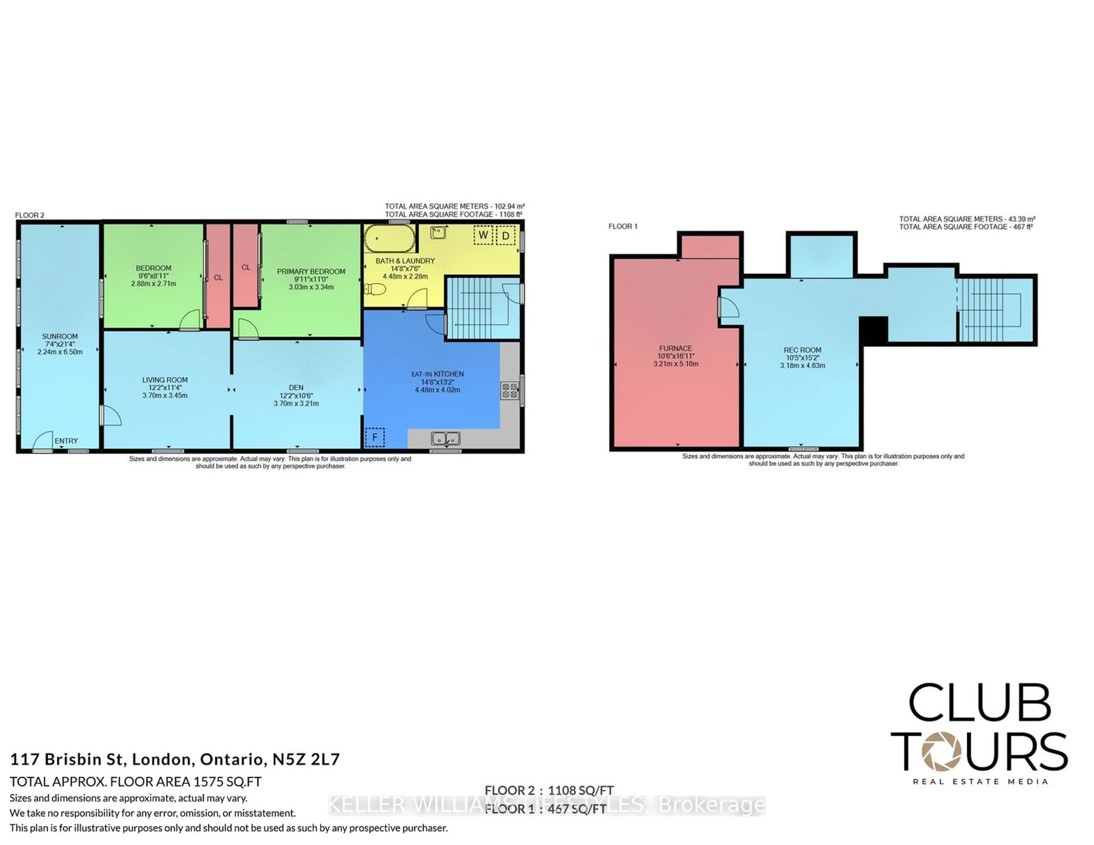 Floor plan for 117 Brisbin St, London Ontario N5Z 2L7