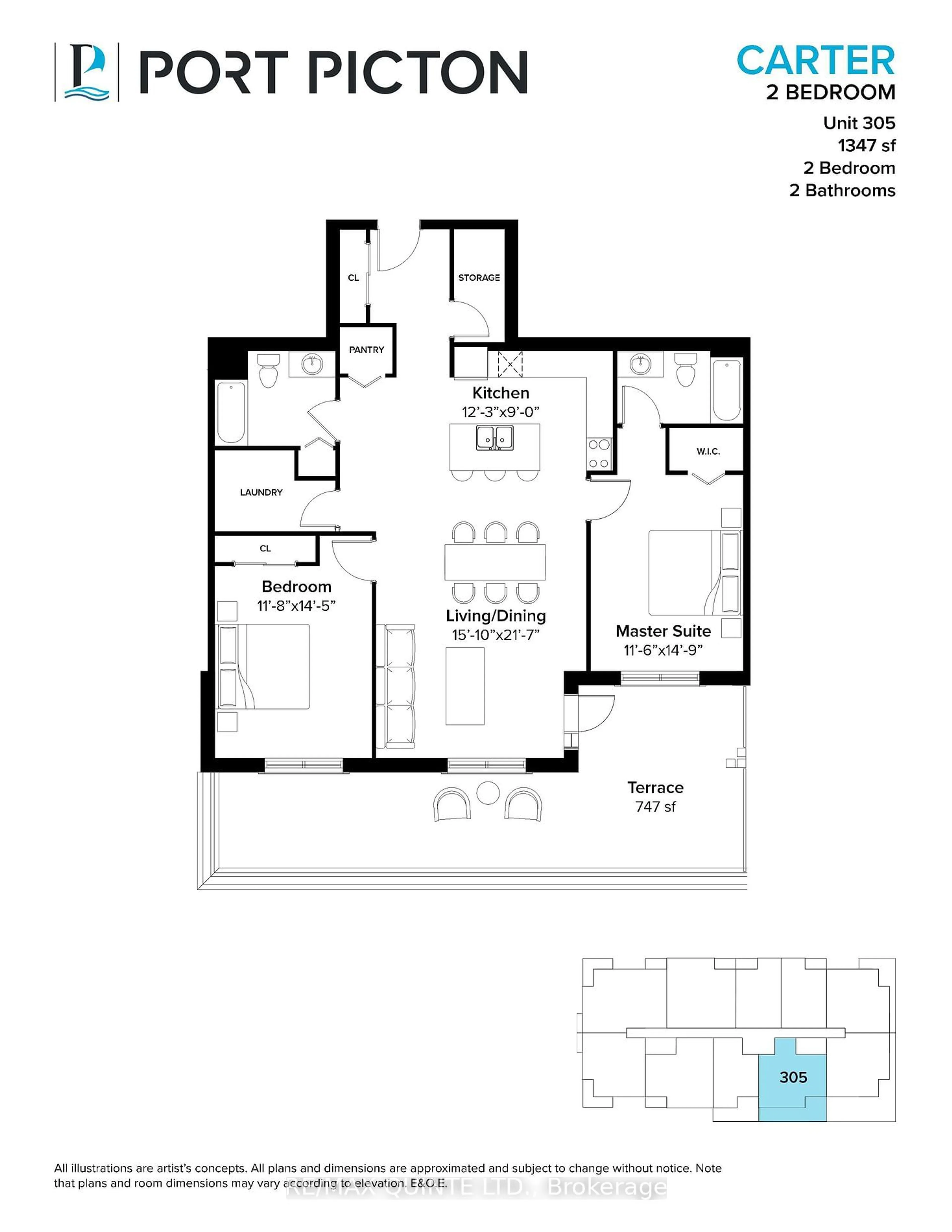 Floor plan for 17 Cleave Ave #305, Prince Edward County Ontario K0K 2T0