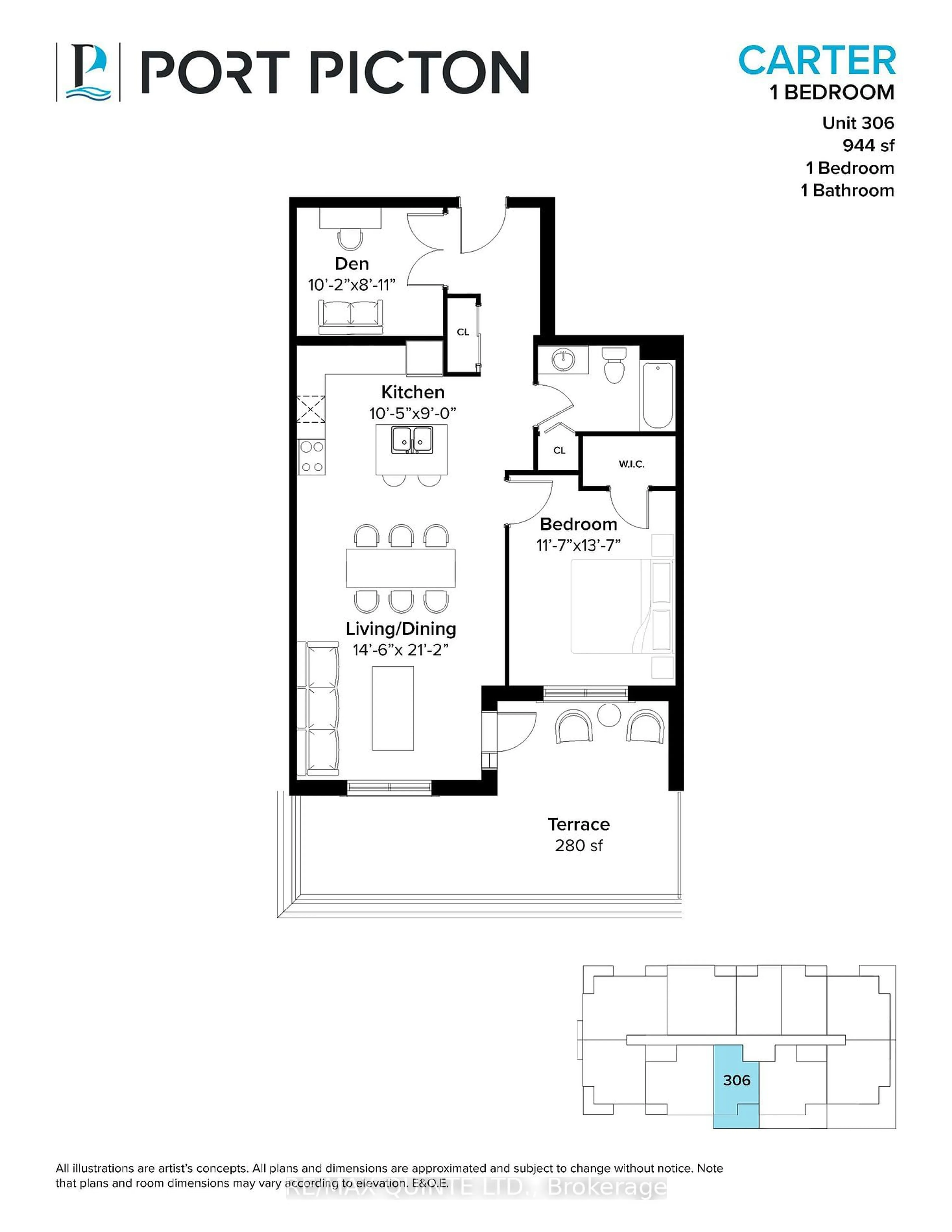 Floor plan for 17 Cleave Ave #306, Prince Edward County Ontario K0K 2T0