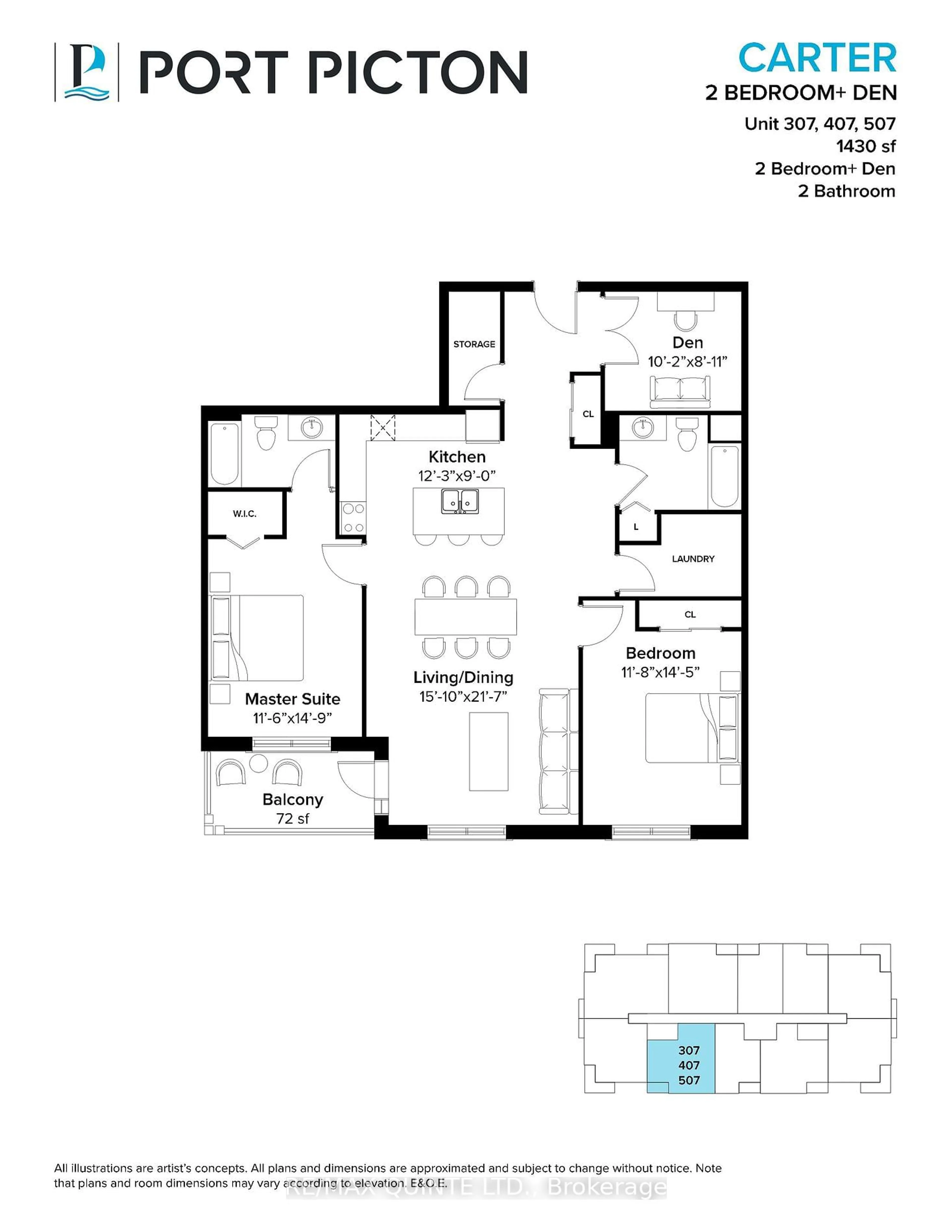 Floor plan for 17 Cleave Ave #307, Prince Edward County Ontario K0K 2T0