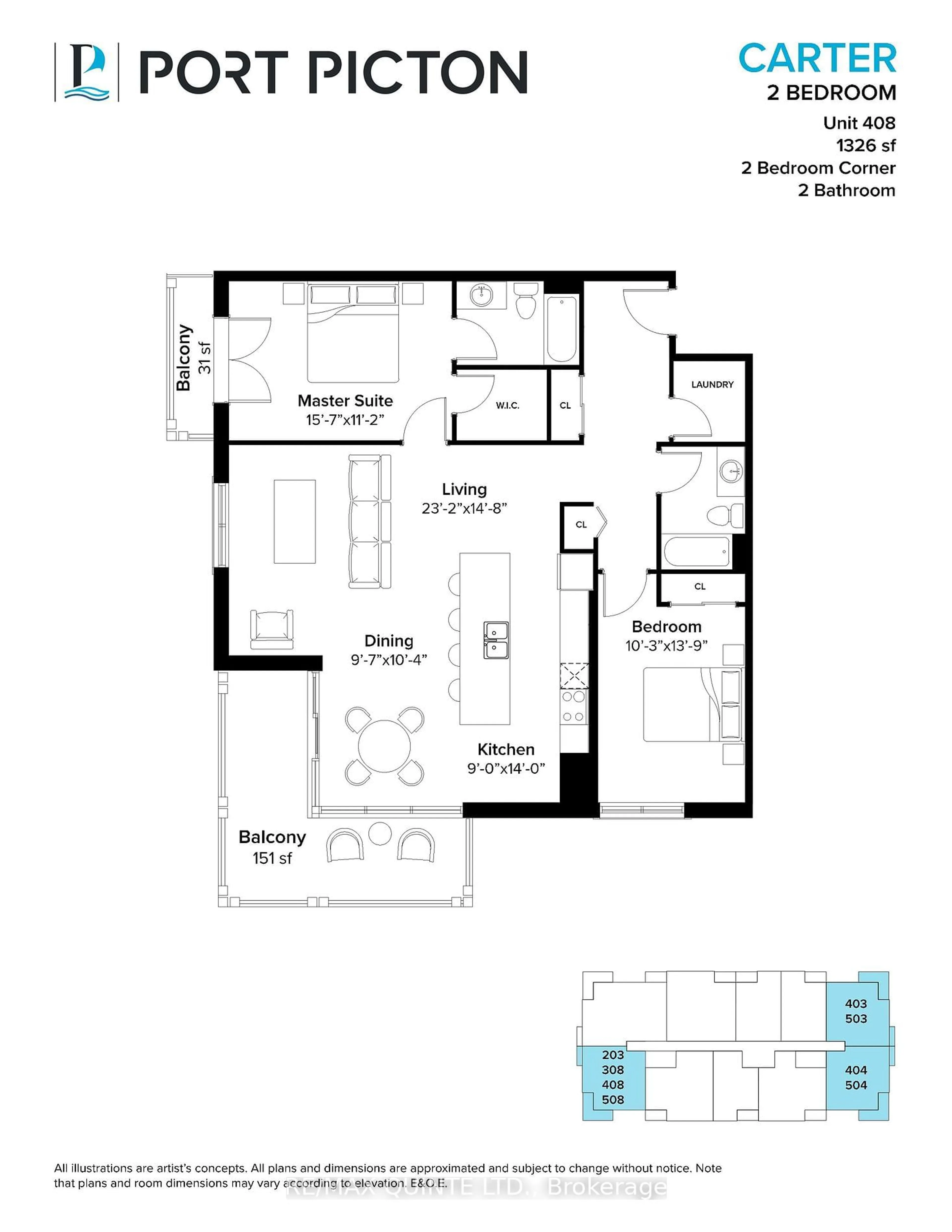 Floor plan for 17 Cleave Ave #404, Prince Edward County Ontario K0K 2T0