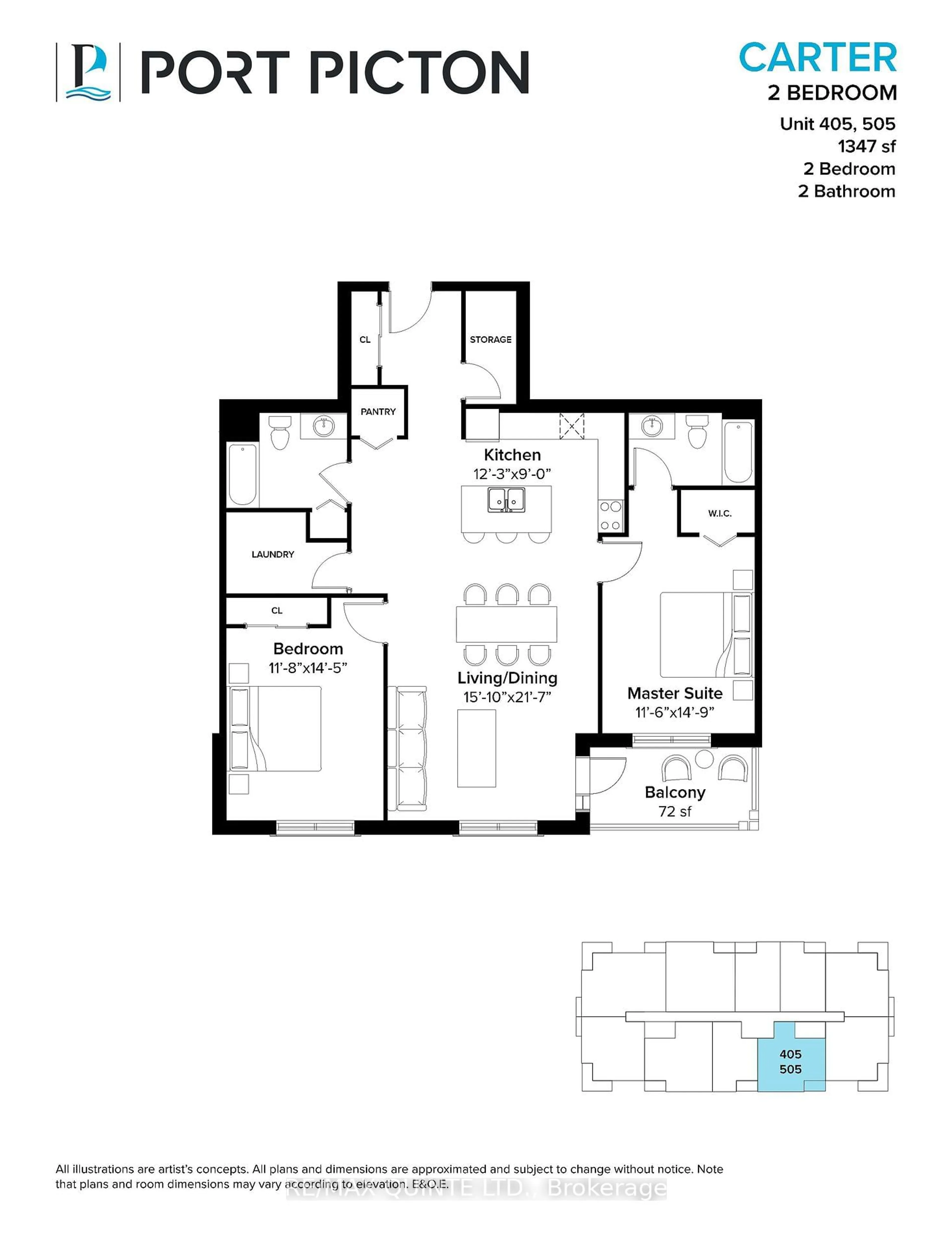 Floor plan for 17 Cleave Ave #405, Prince Edward County Ontario K0K 2T0