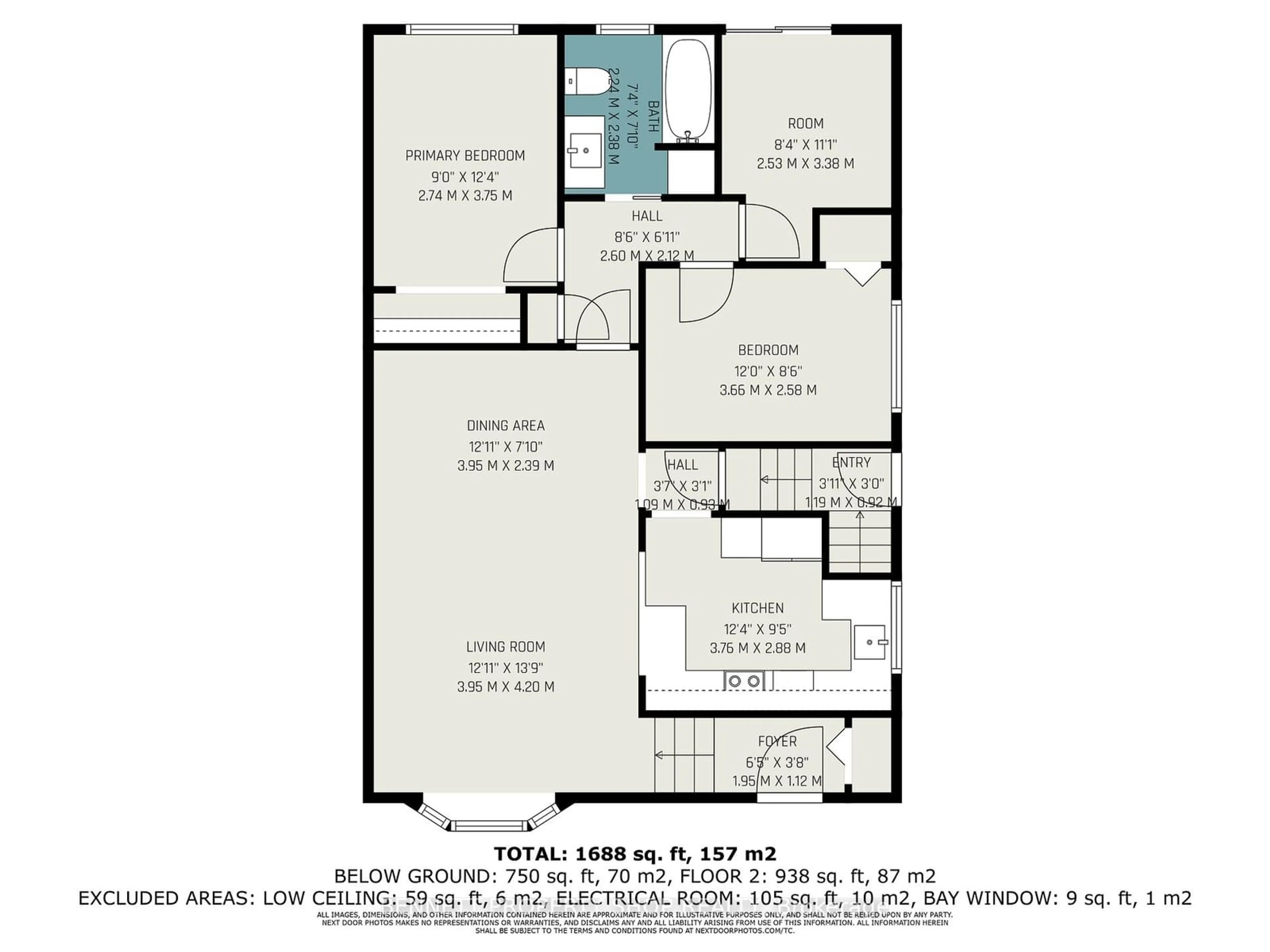 Floor plan for 1320 Bloomsbury Cres, Parkway Park - Queensway Terrace S and Area Ontario K2C 2Y9