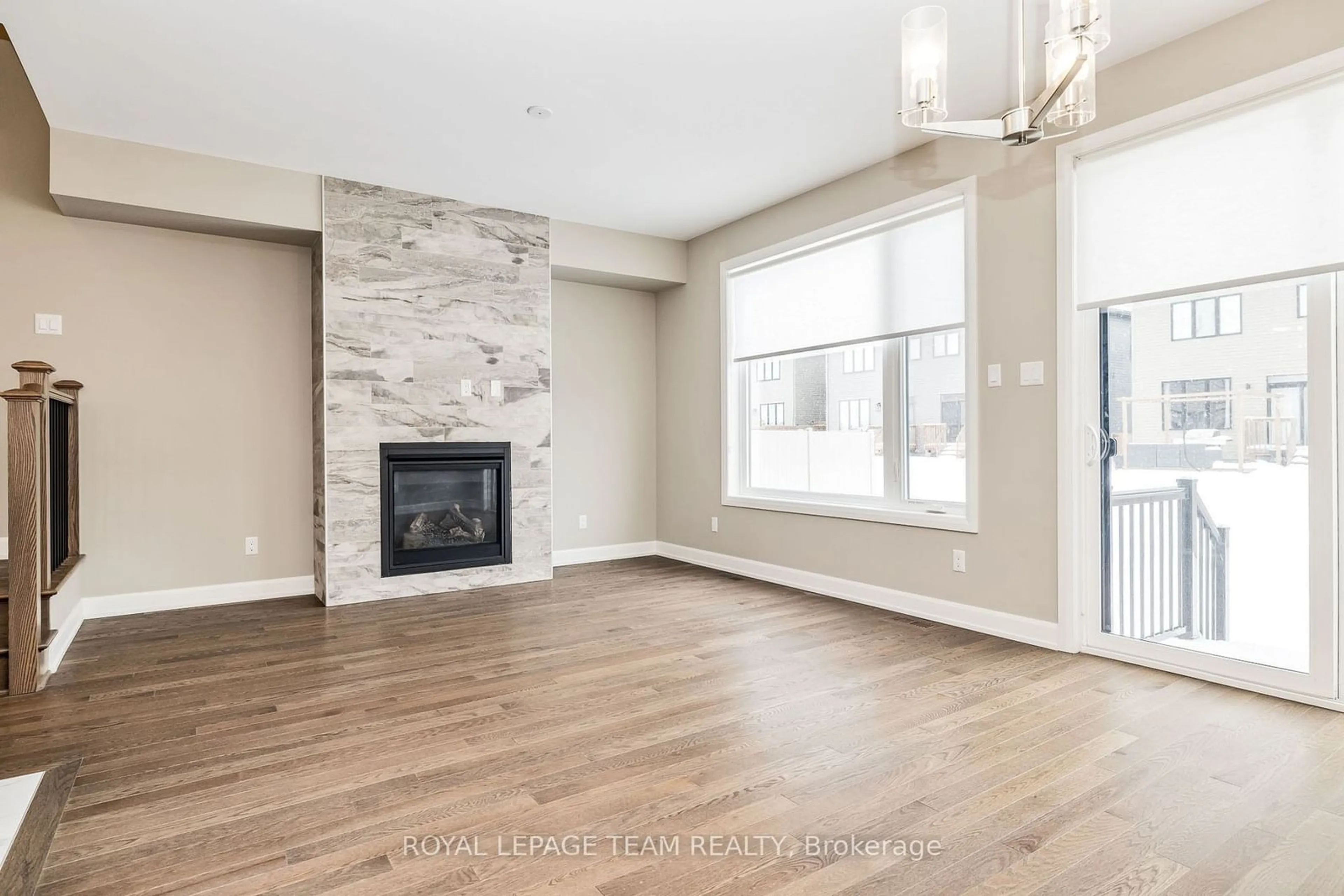 Living room with furniture, wood/laminate floor for 19 Berryman St, Carleton Place Ontario K7C 0H5