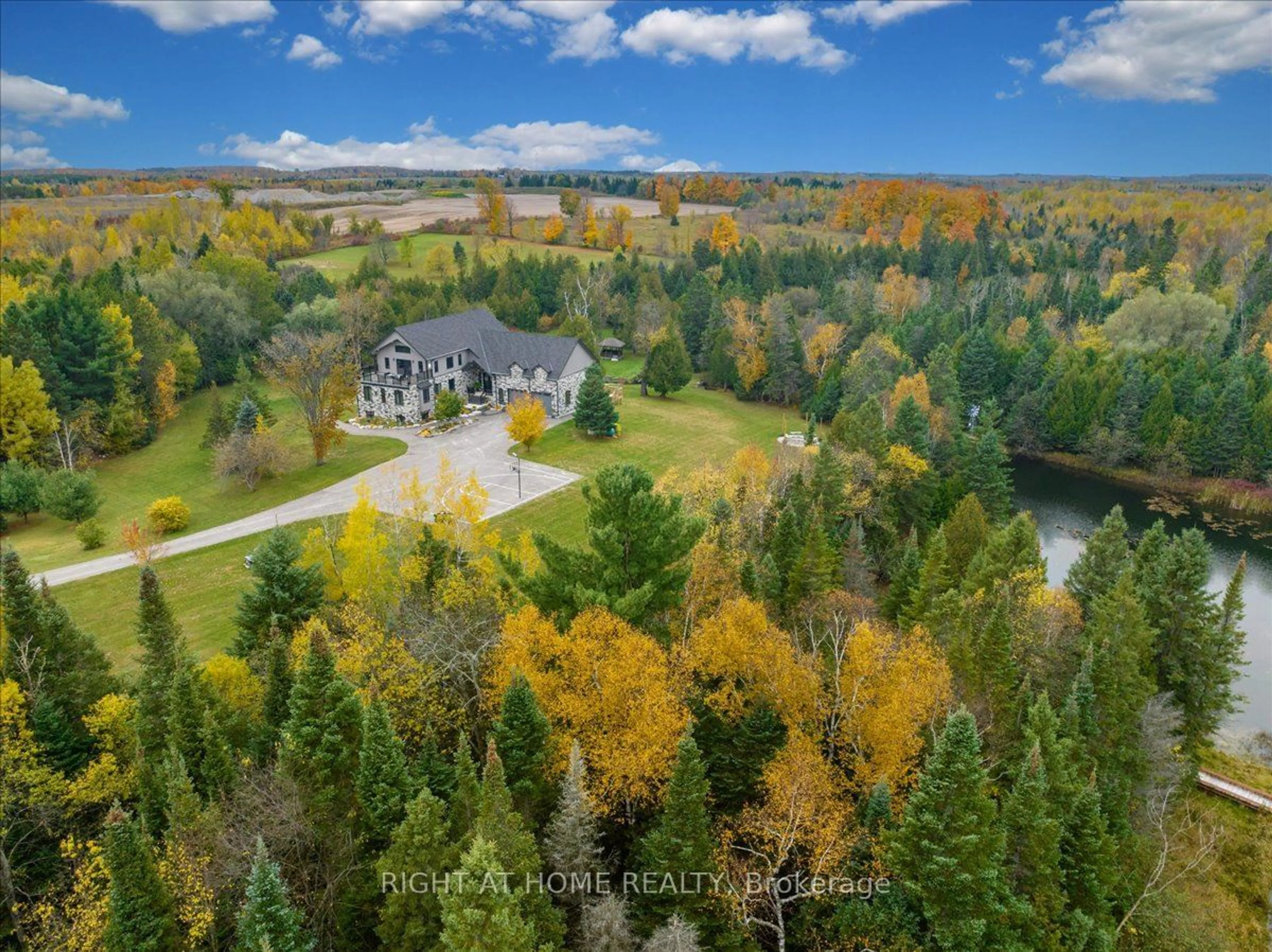 A pic from outside/outdoor area/front of a property/back of a property/a pic from drone, water/lake/river/ocean view for 635138 Highway 10, Mono Ontario L9W 5P6