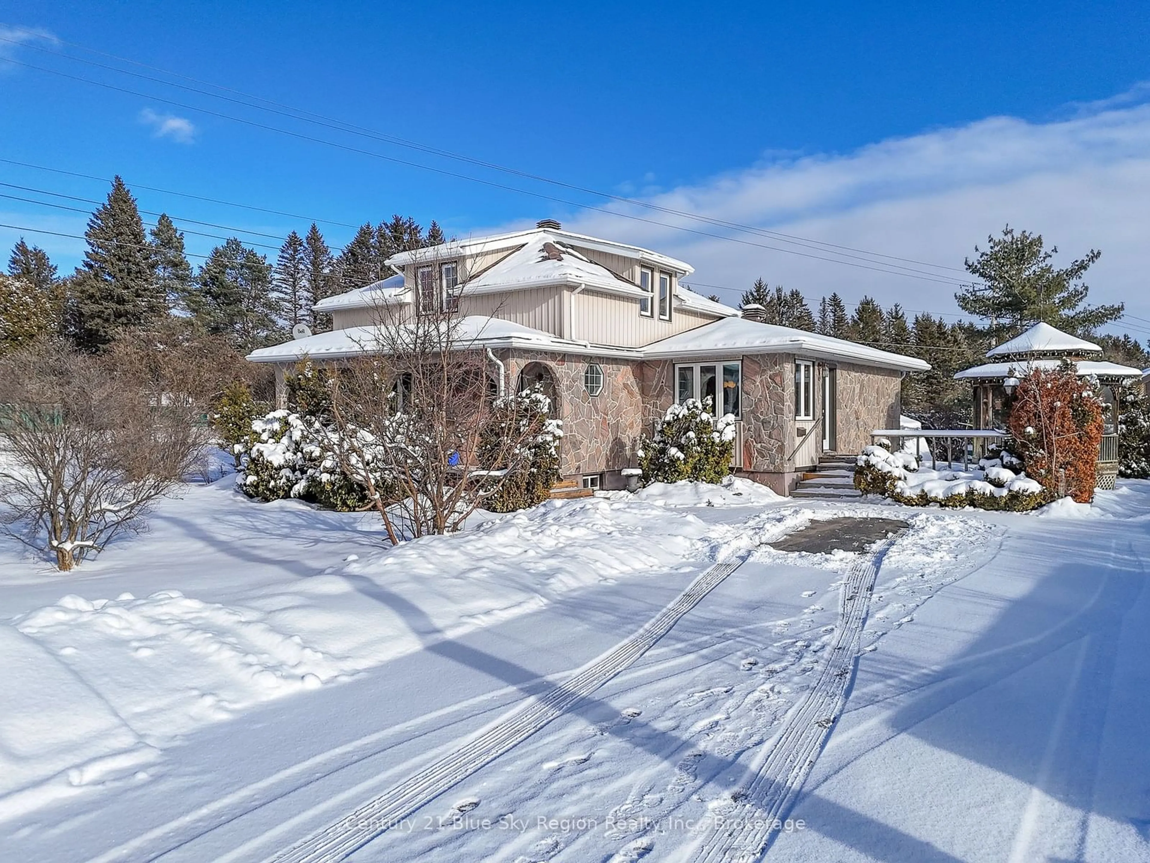 A pic from outside/outdoor area/front of a property/back of a property/a pic from drone, street for 22 Dubeau St, West Nipissing Ontario P0H 2M0