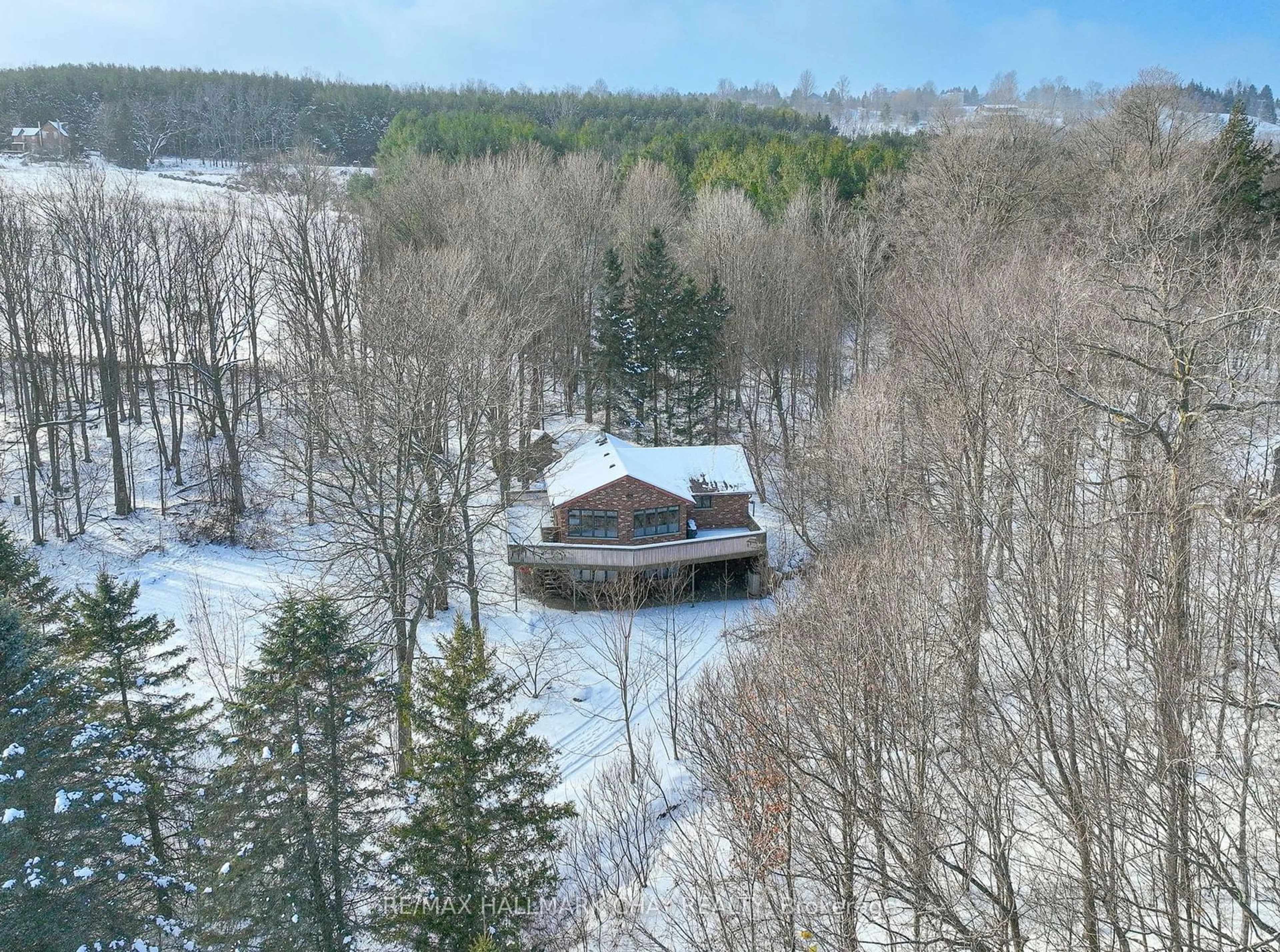 A pic from outside/outdoor area/front of a property/back of a property/a pic from drone, forest/trees view for 6 Mountainview Rd, Mulmur Ontario L9V 3H5