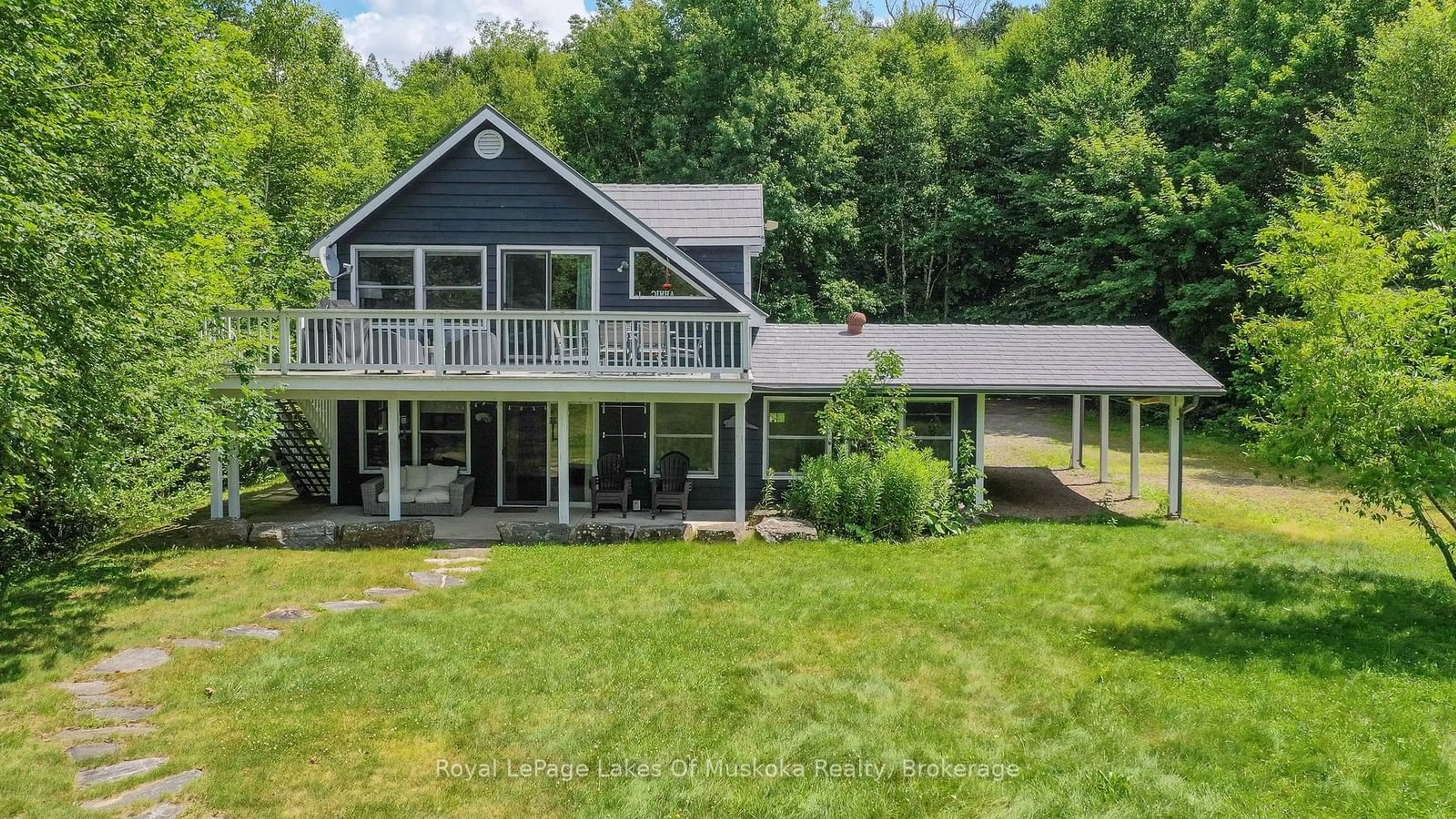 A pic from outside/outdoor area/front of a property/back of a property/a pic from drone, water/lake/river/ocean view for 226 CHIKOPI Rd, Magnetawan Ontario P0A 1P0