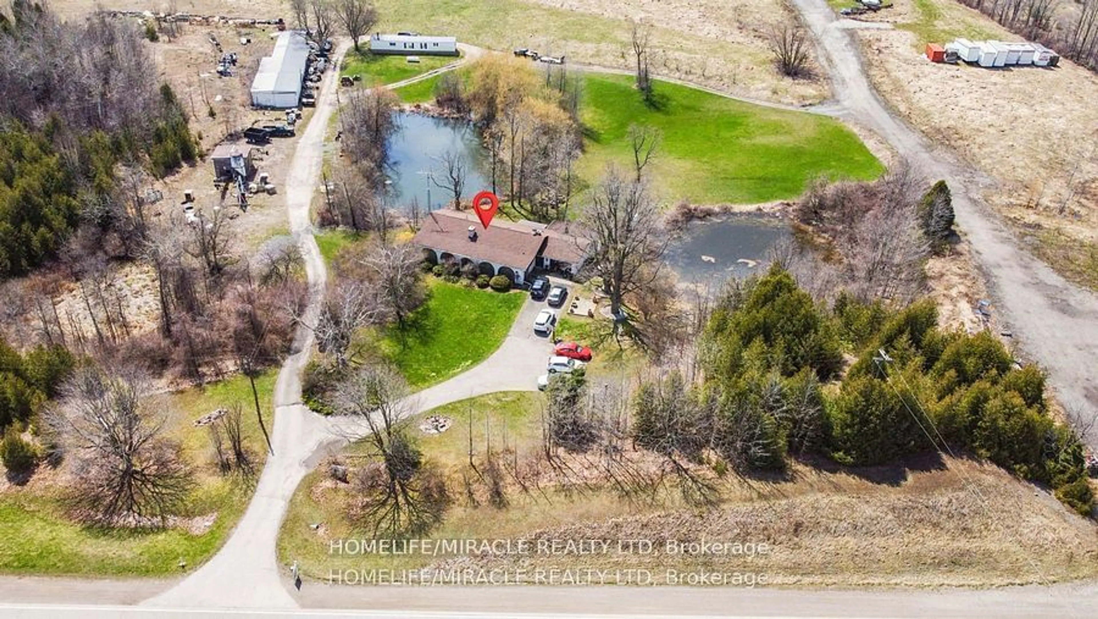 A pic from outside/outdoor area/front of a property/back of a property/a pic from drone, water/lake/river/ocean view for 5028 Wellington 125 Rd, Erin Ontario L7J 2L9