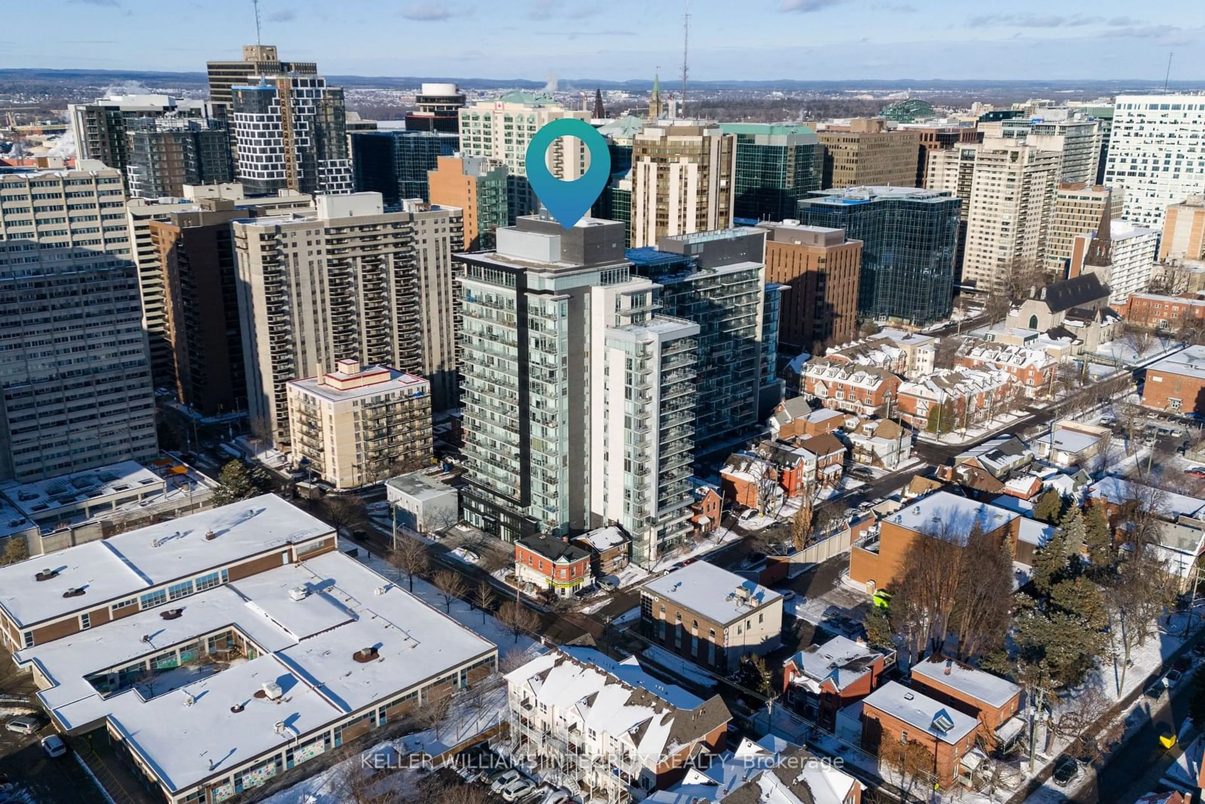 A pic from outside/outdoor area/front of a property/back of a property/a pic from drone, city buildings view from balcony for 255 Bay St #110, Ottawa Centre Ontario K1R 0C5