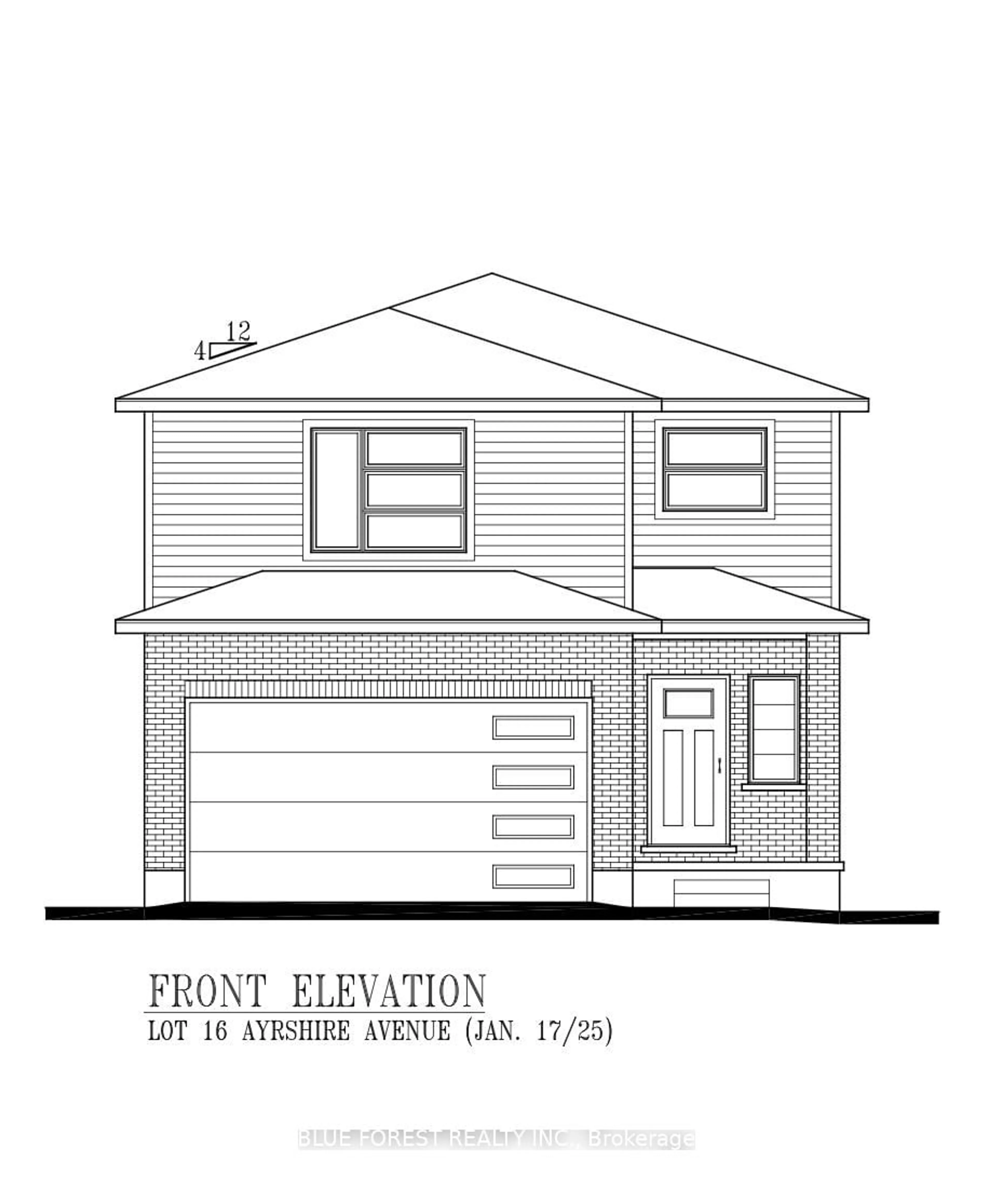 Home with brick exterior material, building for Lot 16 Ayrshire Ave, London Ontario N6P 0J5