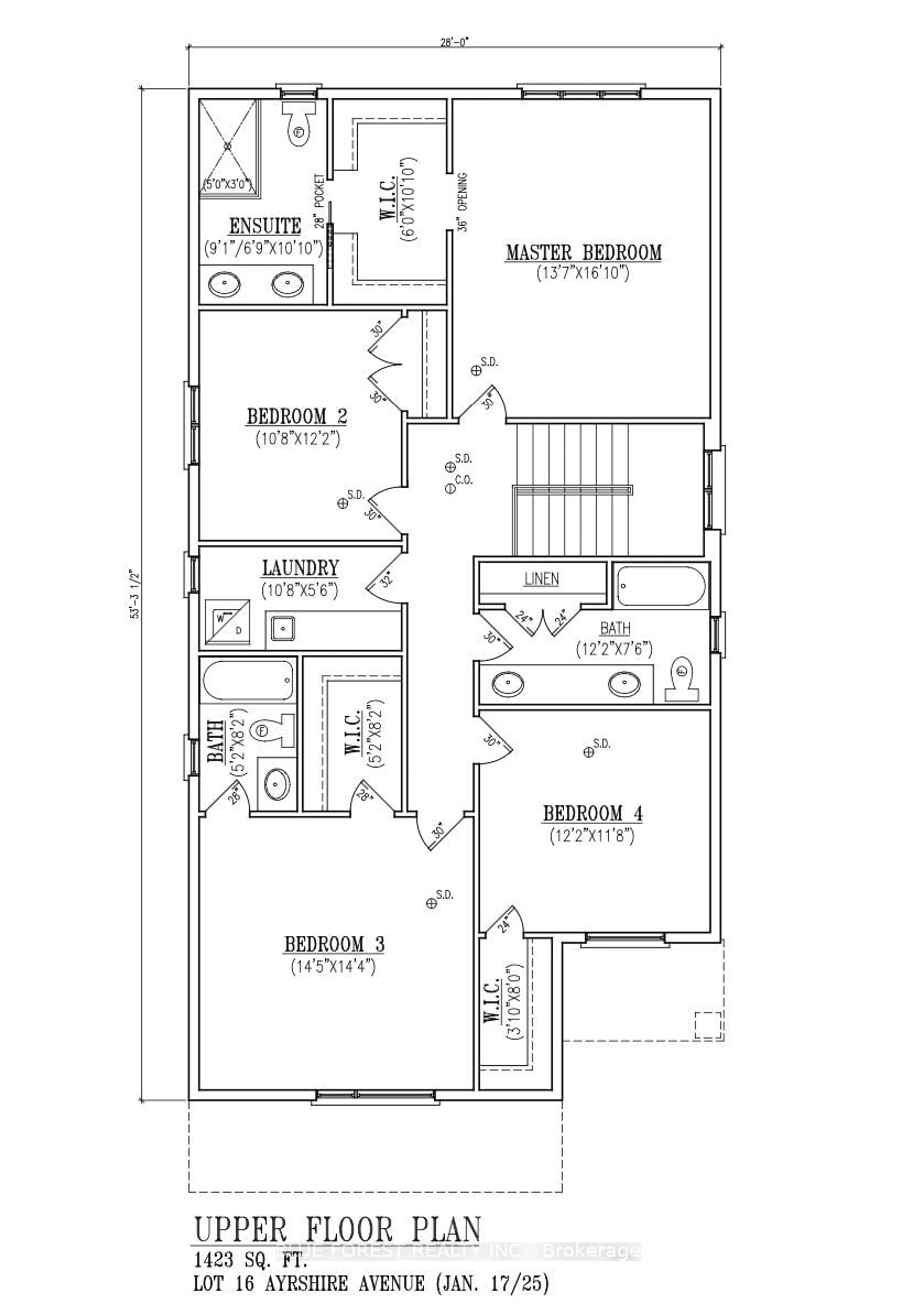 Floor plan for Lot 16 Ayrshire Ave, London Ontario N6P 0J5