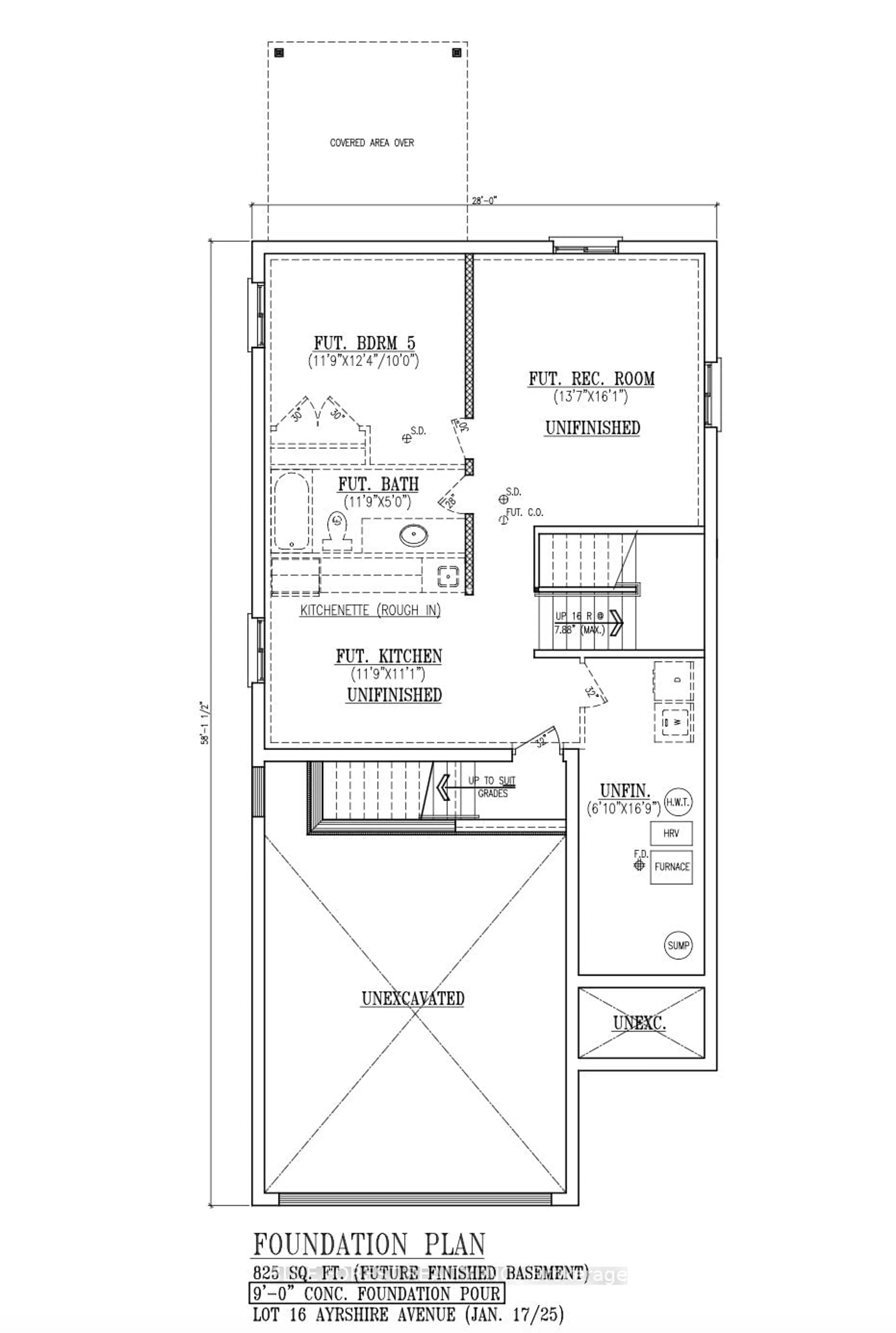 Floor plan for Lot 16 Ayrshire Ave, London Ontario N6P 0J5