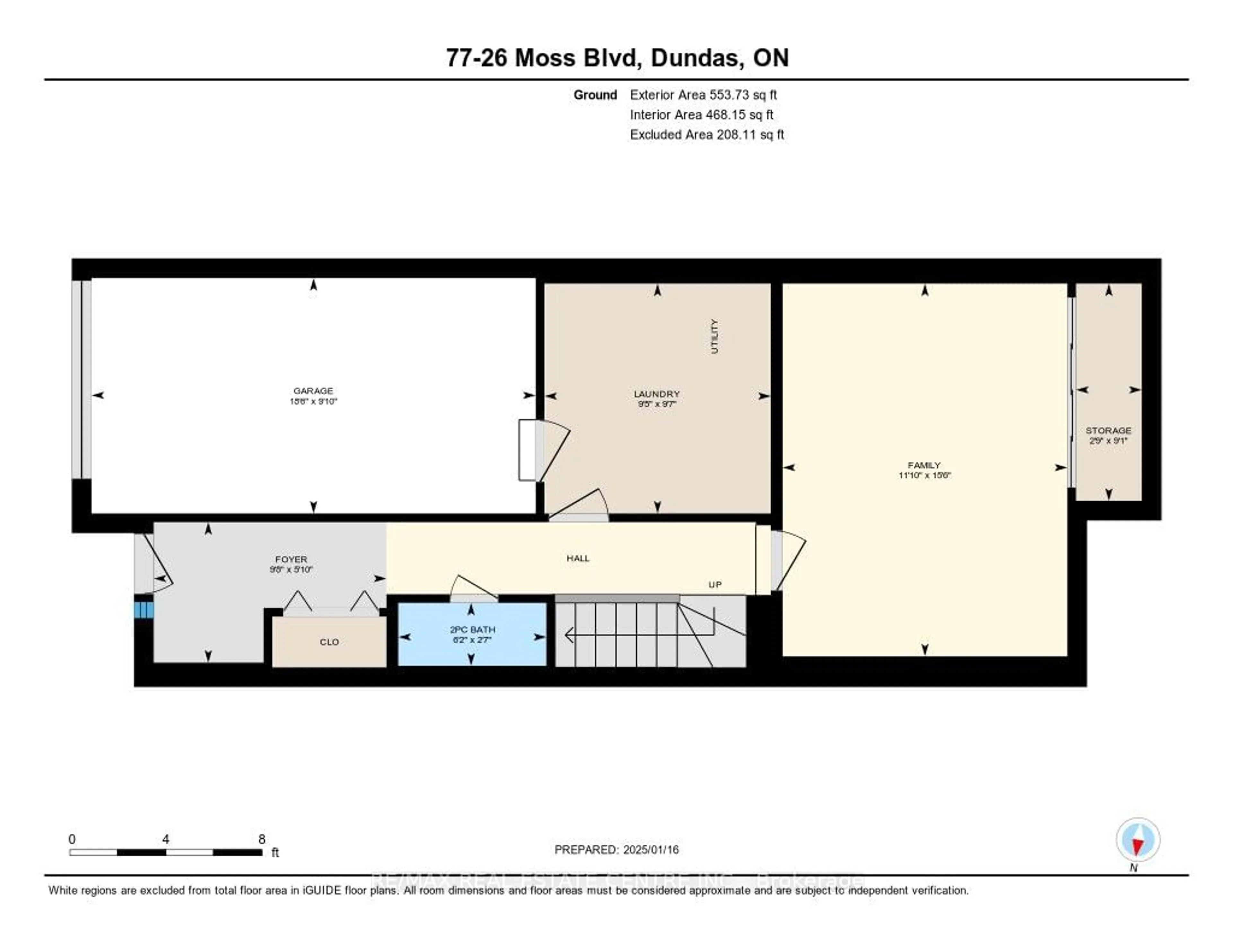 Floor plan for 26 Moss Blvd #77, Hamilton Ontario L9H 6W8