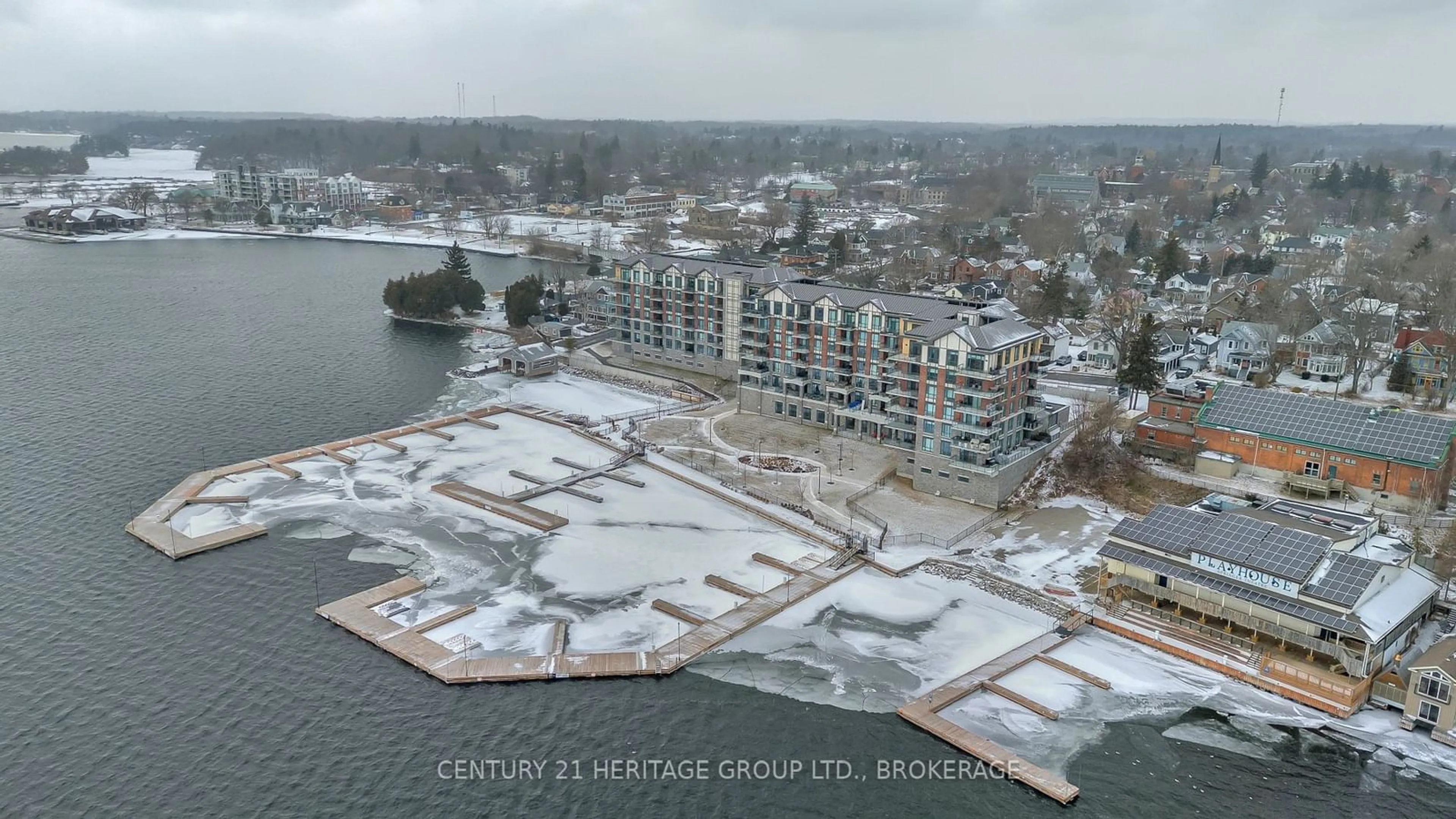 A pic from outside/outdoor area/front of a property/back of a property/a pic from drone, water/lake/river/ocean view for 129 South St #510, Gananoque Ontario K7G 0B1