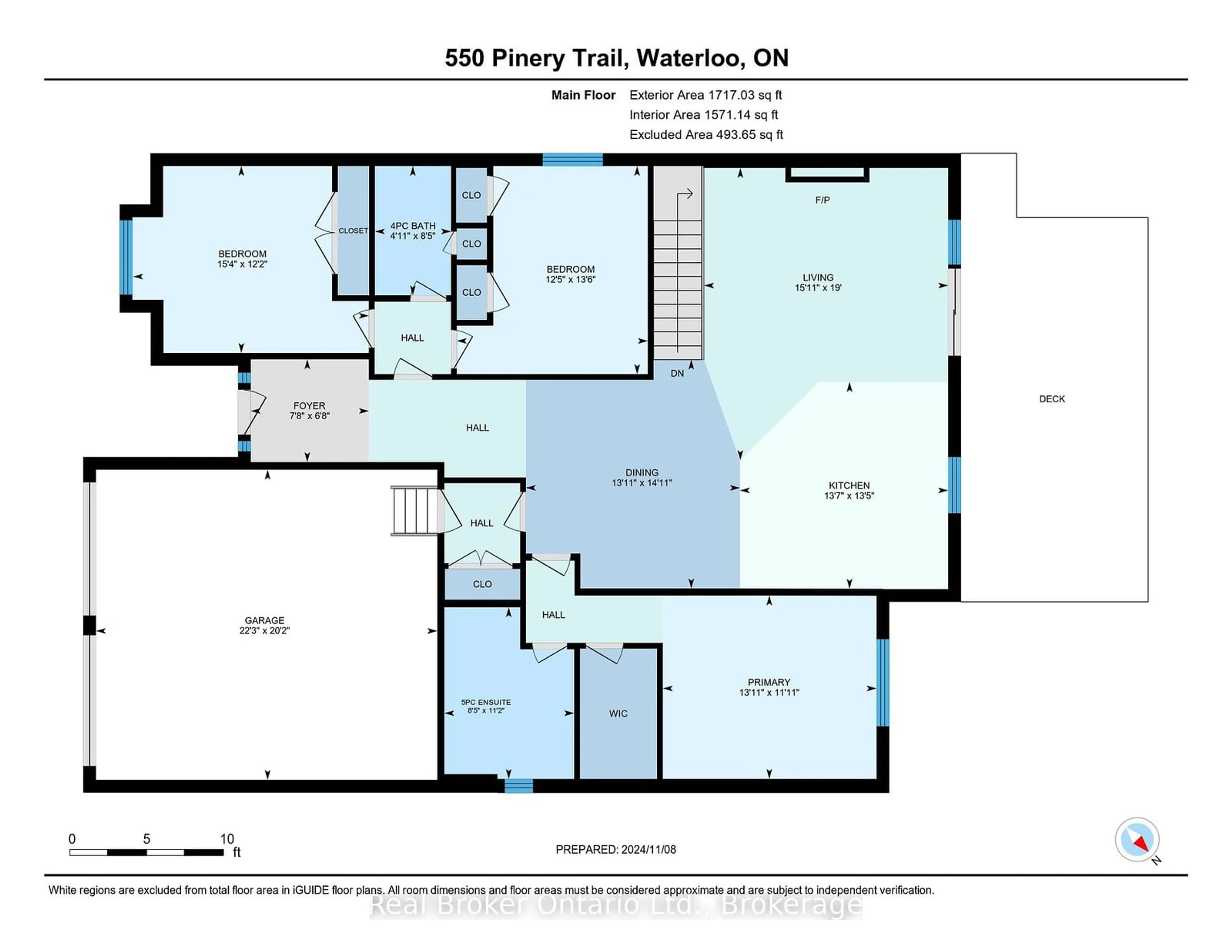 Floor plan for 550 Pinery Tr, Waterloo Ontario N2V 2S3