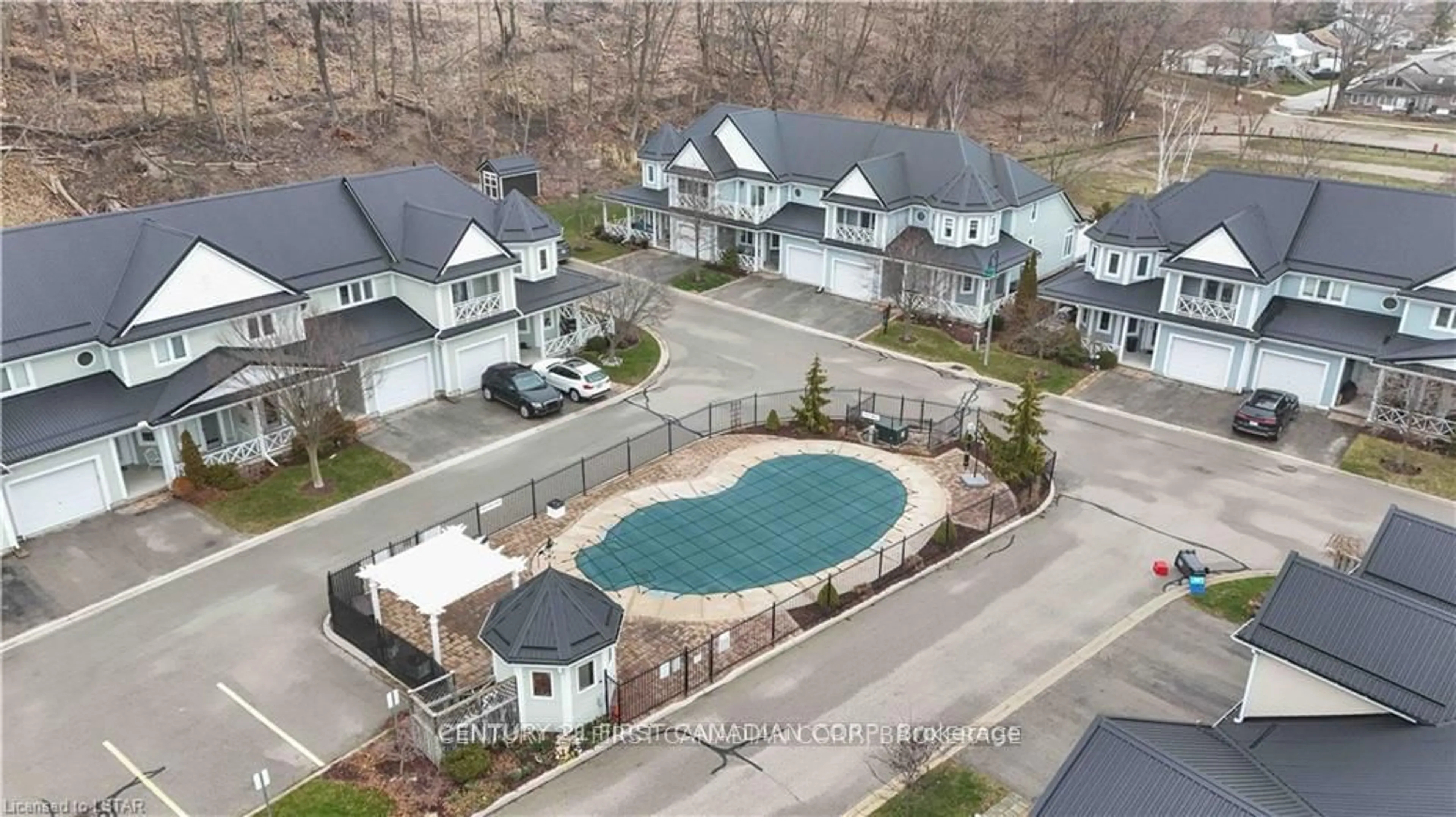 A pic from outside/outdoor area/front of a property/back of a property/a pic from drone, unknown for 375 EDITH CAVELL Blvd #6, Central Elgin Ontario N5L 1E6