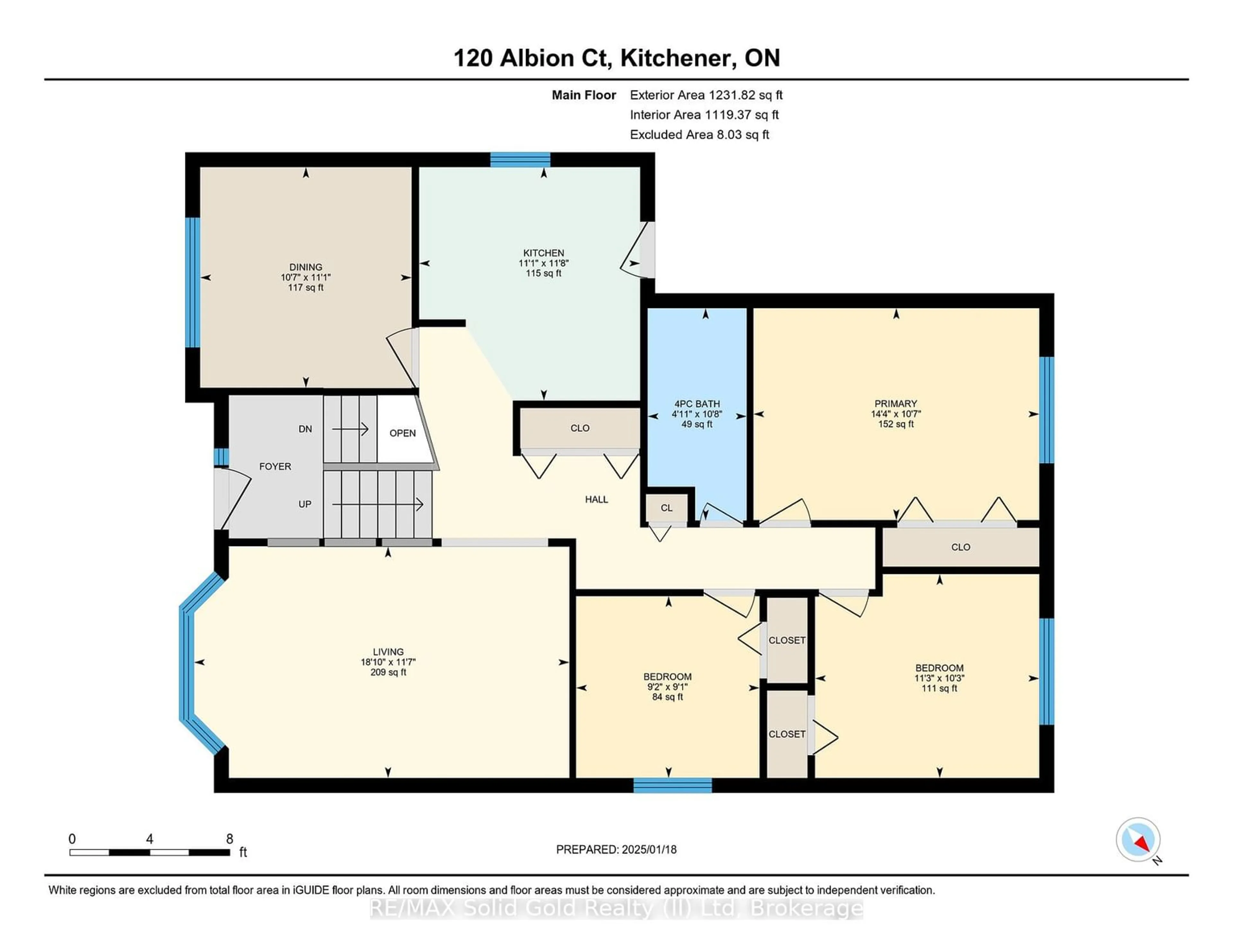 Floor plan for 120 Albion Crt, Kitchener Ontario N2E 2N3