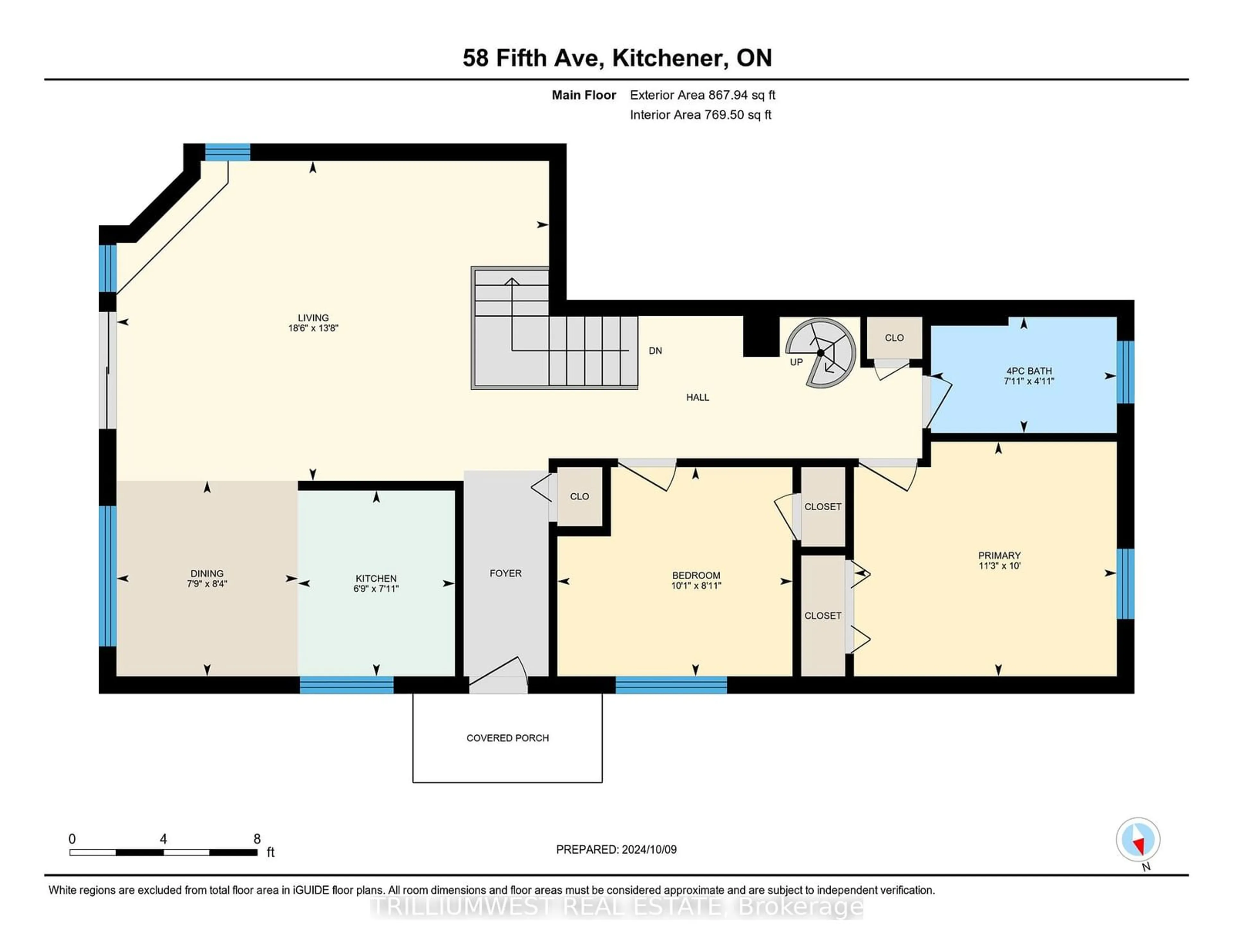 Floor plan for 58 Fifth Ave, Kitchener Ontario N2C 1P4