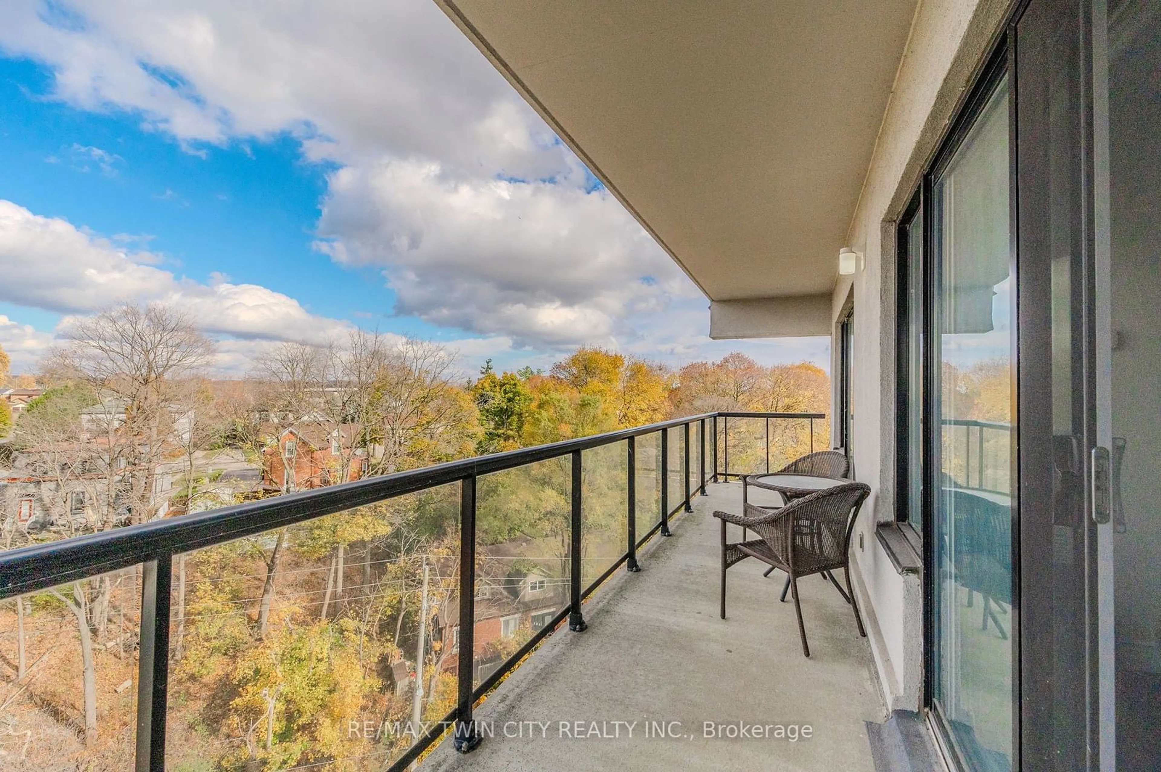 Balcony in the apartment, water/lake/river/ocean view for 170 Water St #807, Cambridge Ontario N1R 3B6