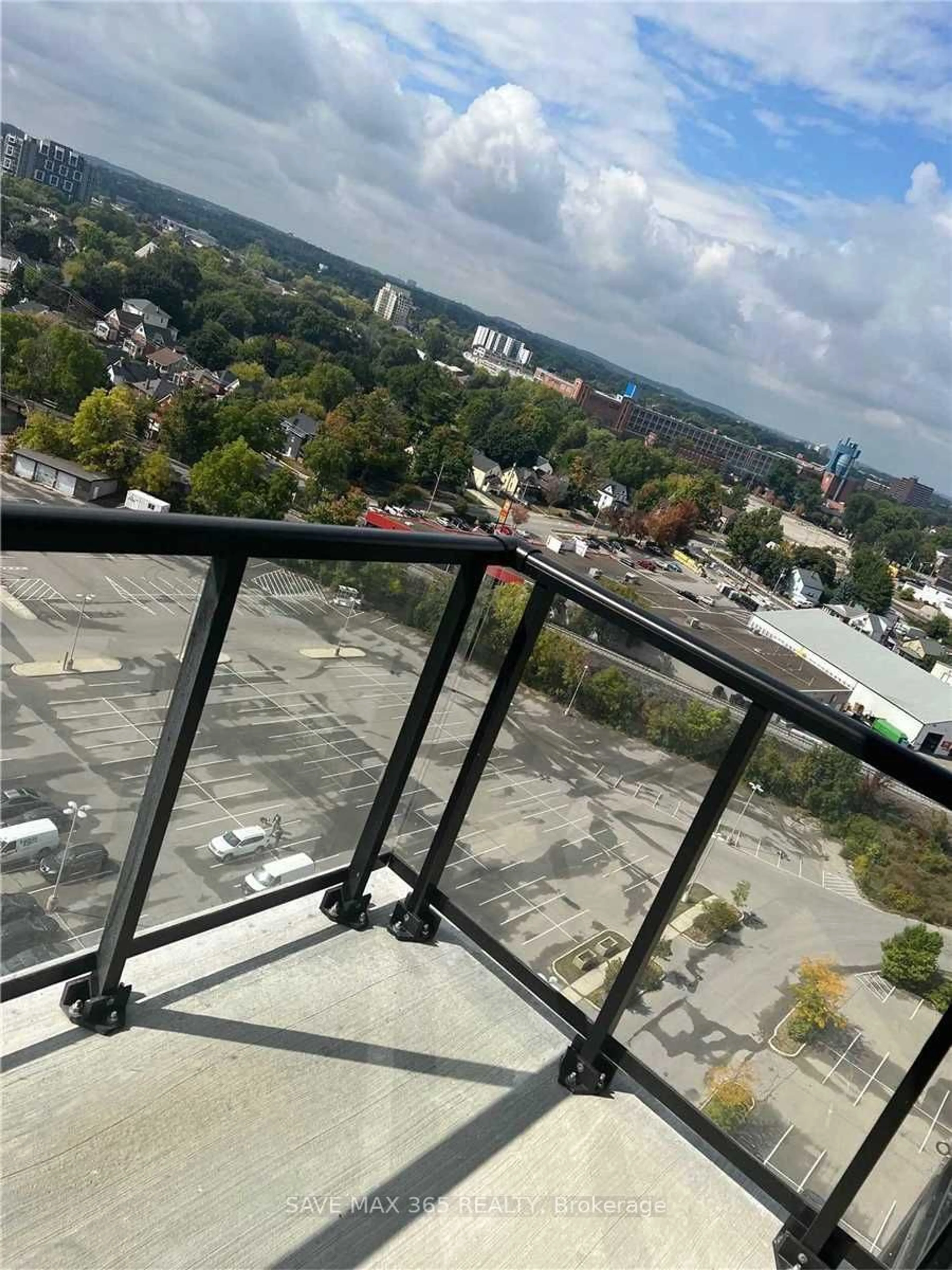 Balcony in the apartment, city buildings view from balcony for 108 Garment St #1508, Kitchener Ontario N2G 2B3