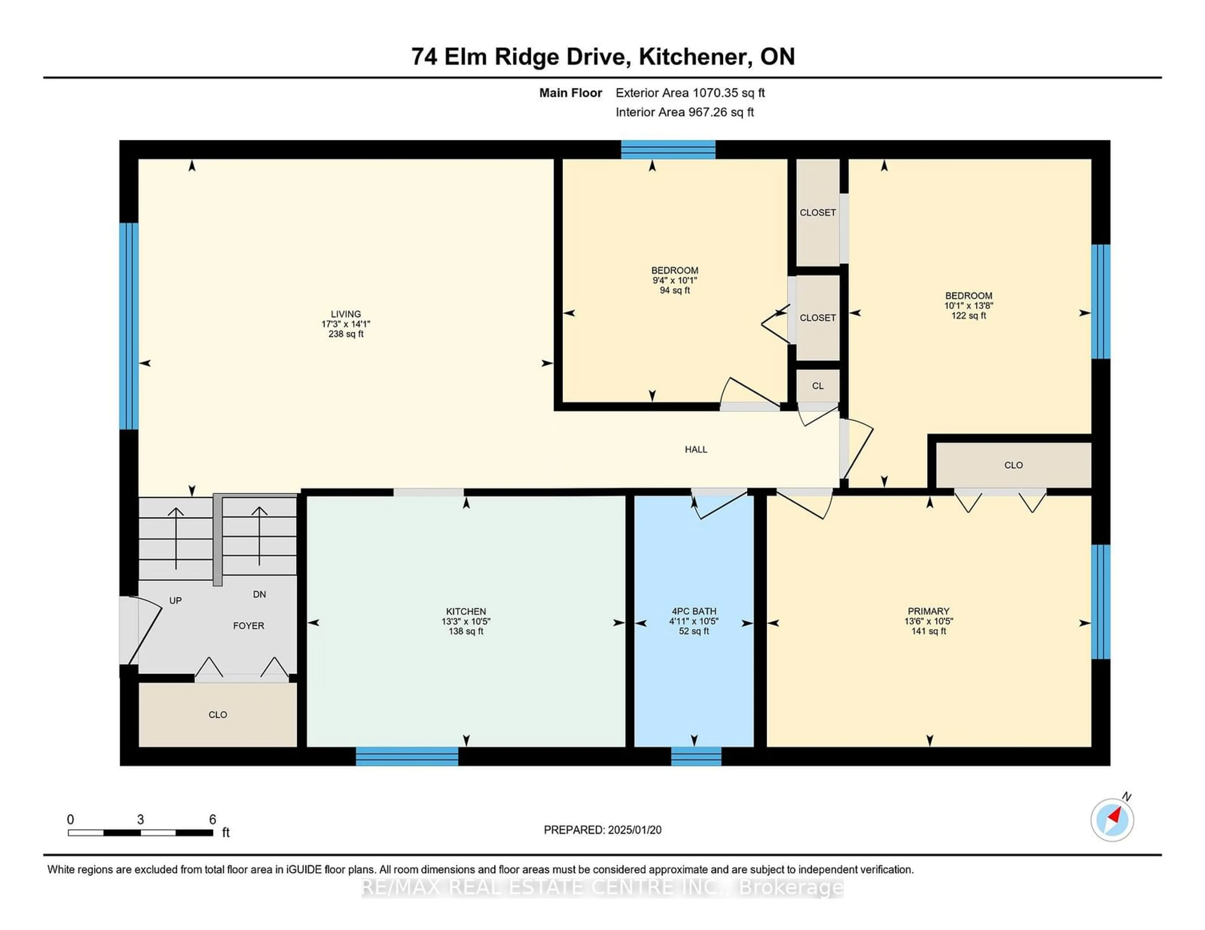 Floor plan for 74 Elm Ridge Dr, Kitchener Ontario N2N 1H6