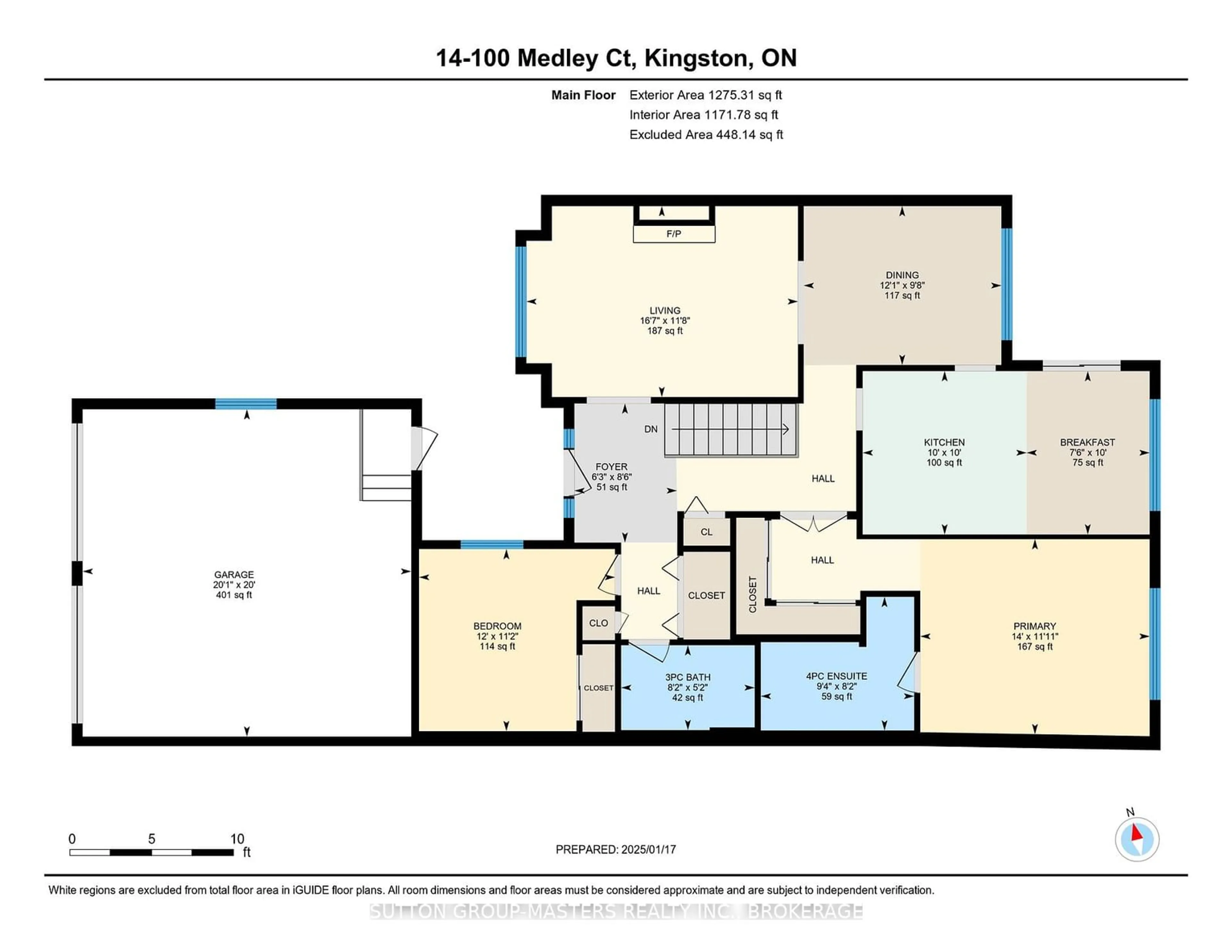 Floor plan for 100 Medley Crt #14, Kingston Ontario K7K 6X1