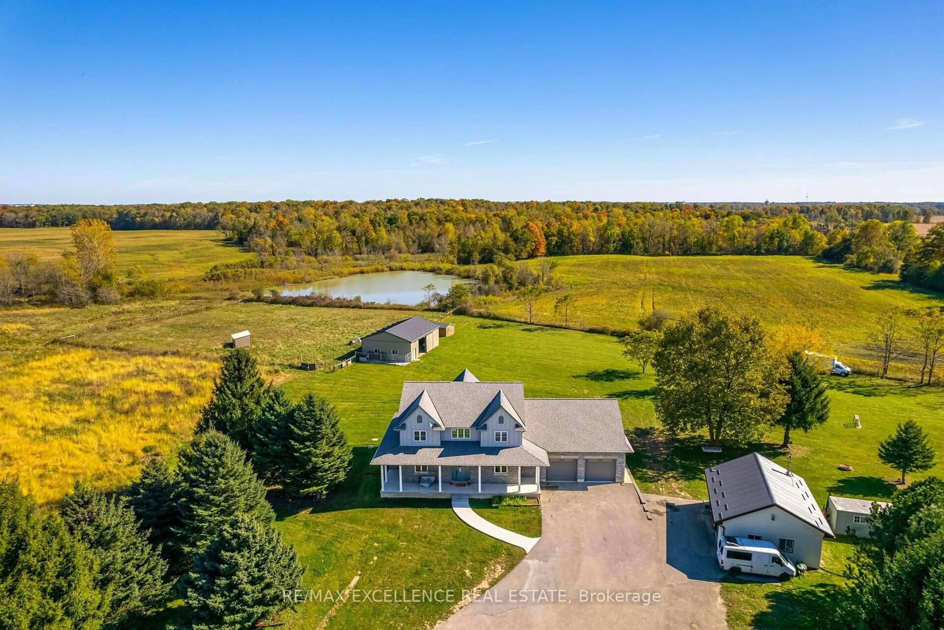 A pic from outside/outdoor area/front of a property/back of a property/a pic from drone, water/lake/river/ocean view for 11786 Parson Rd, Southwold Ontario N5P 3T2