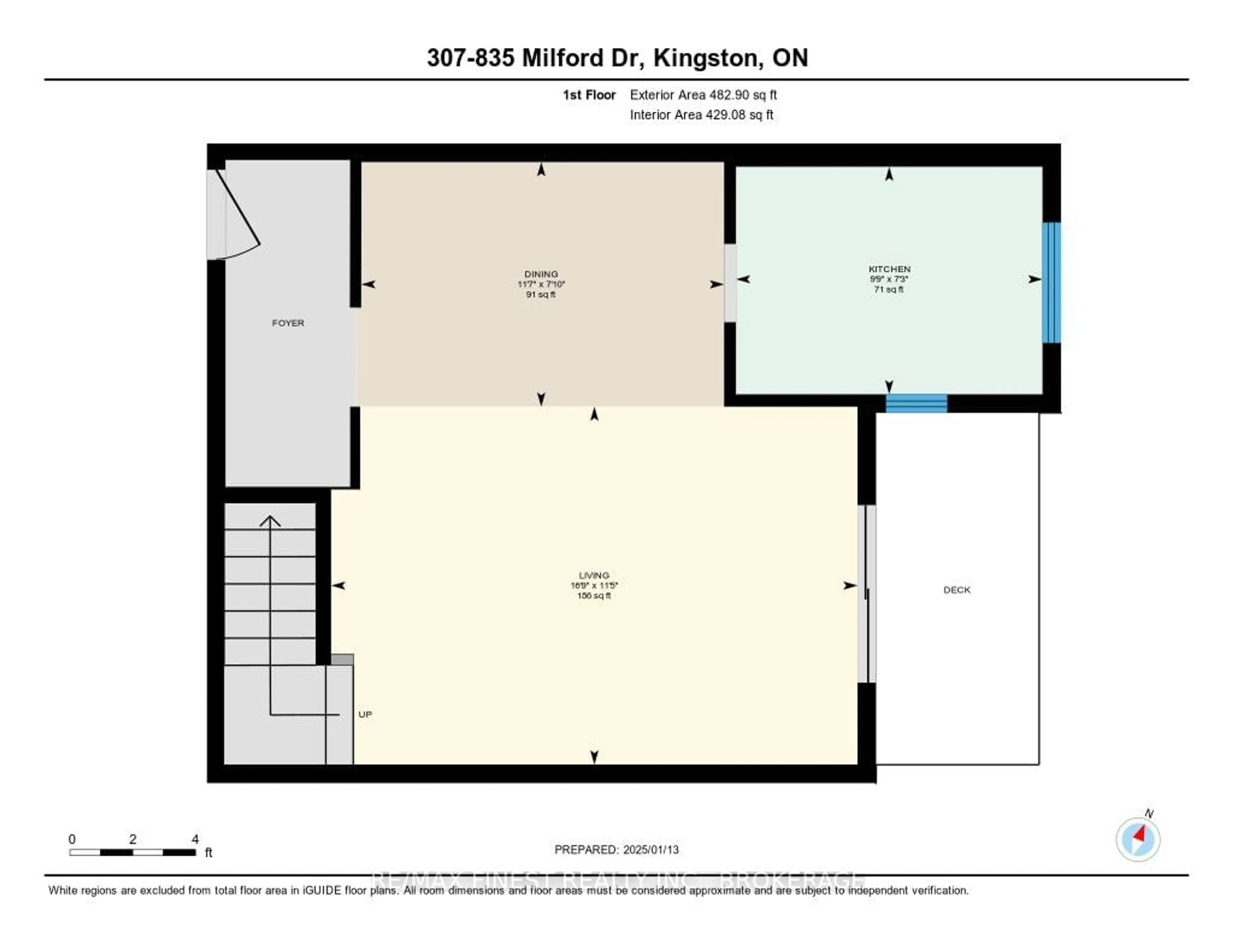 Floor plan for 835 Milford Dr #307, Kingston Ontario K7P 1A7