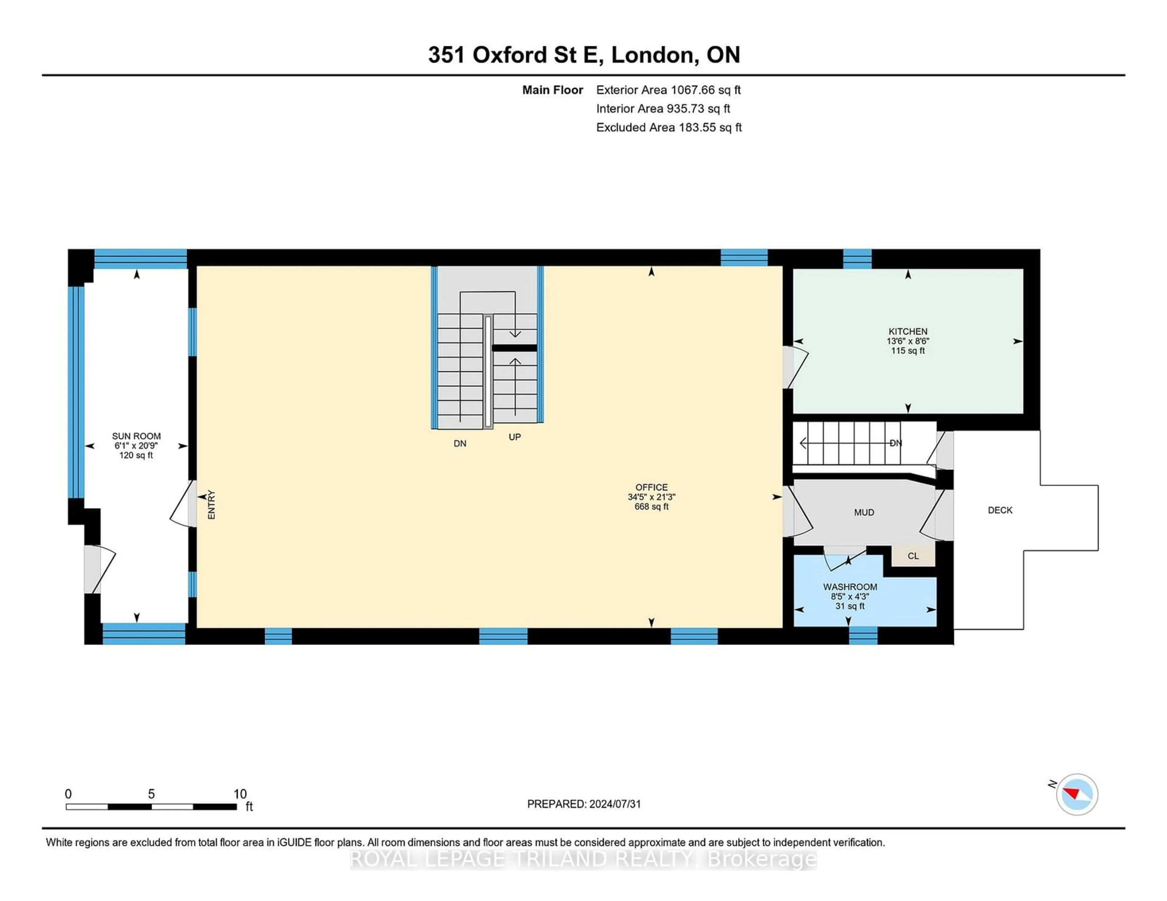 Floor plan for 351 Oxford St, London Ontario N6A 1V6