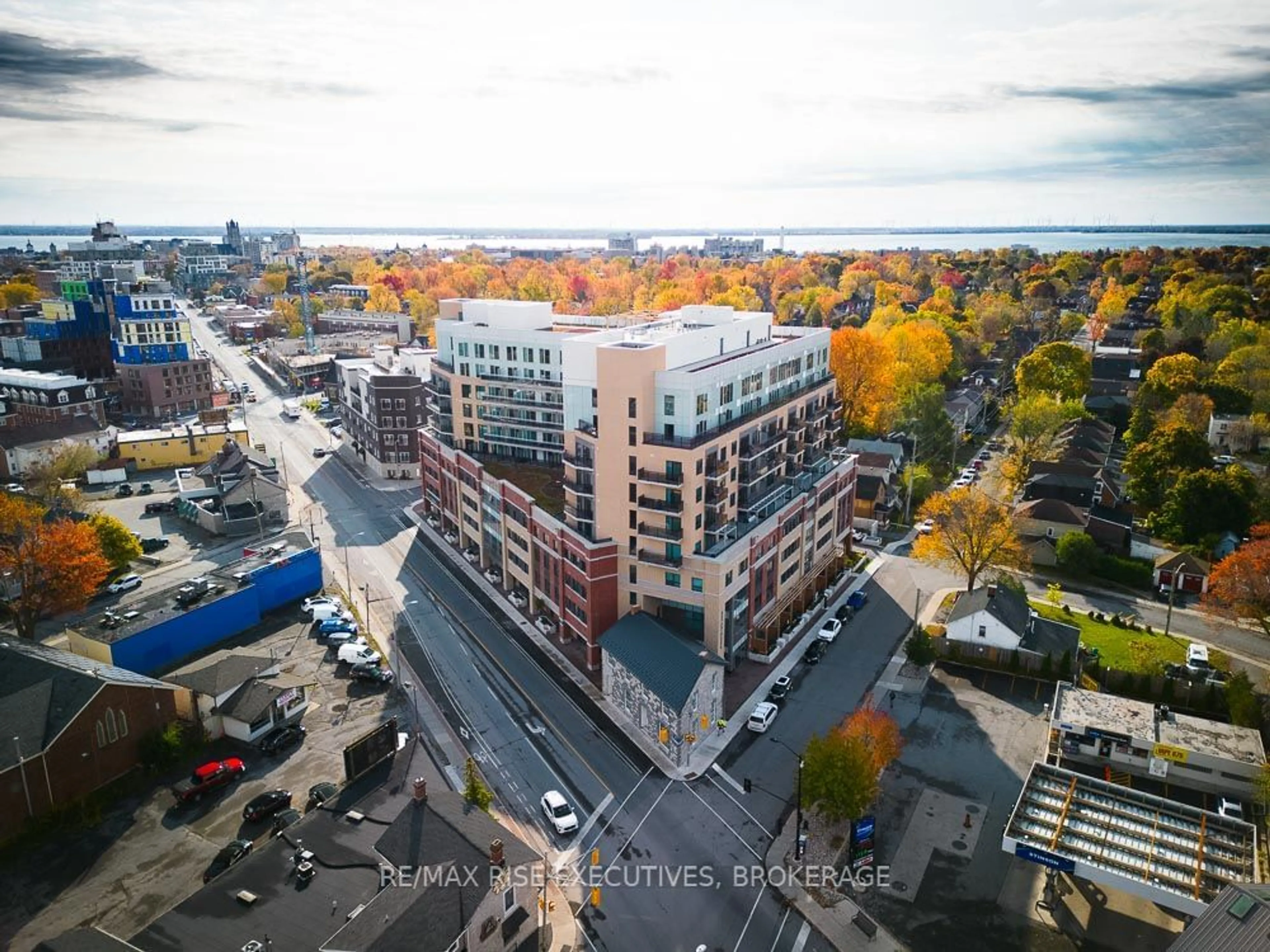 A pic from outside/outdoor area/front of a property/back of a property/a pic from drone, city buildings view from balcony for 652 PRINCESS St #1021, Kingston Ontario K7L 1E5