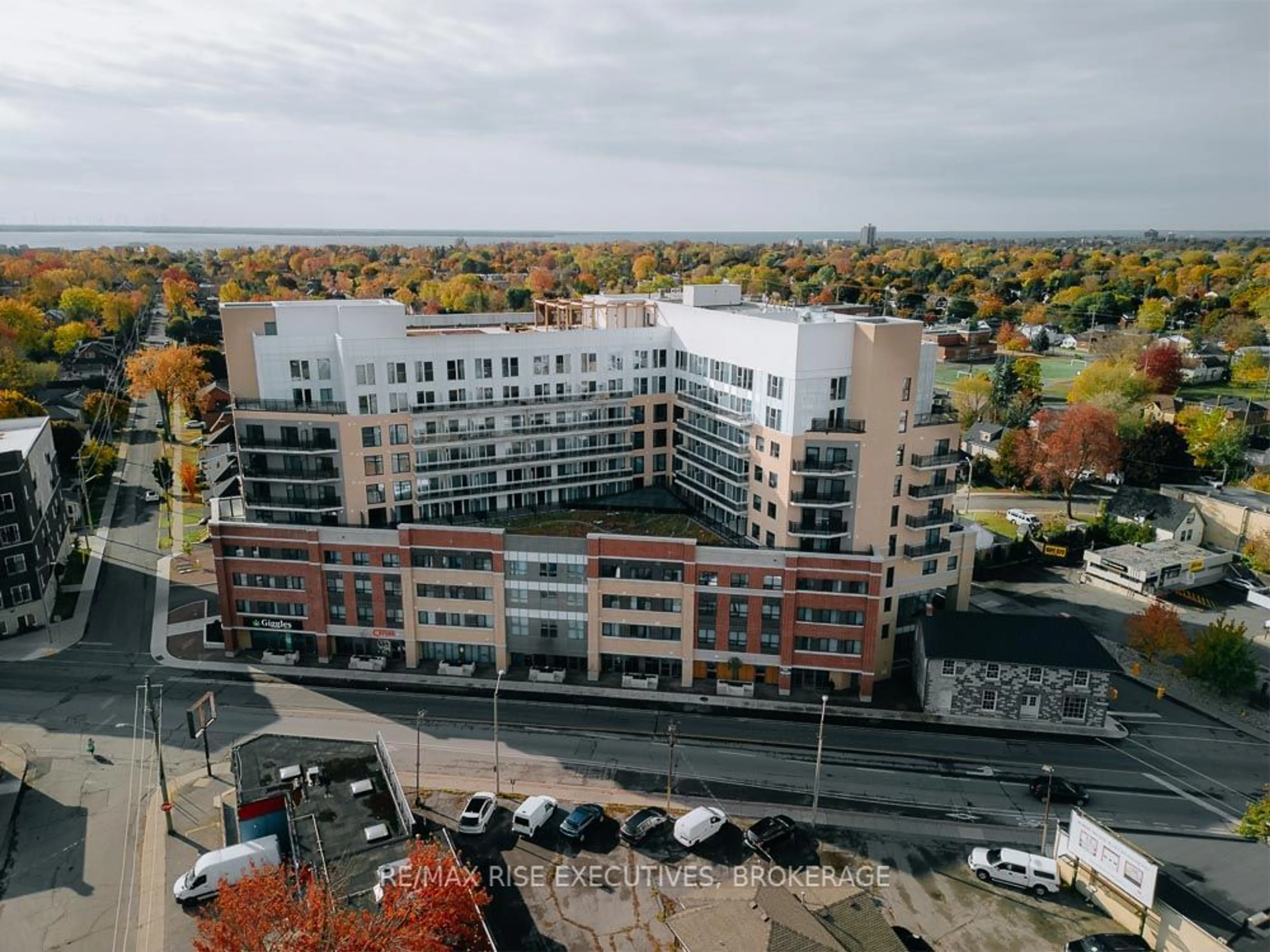 A pic from outside/outdoor area/front of a property/back of a property/a pic from drone, city buildings view from balcony for 652 PRINCESS St #1021, Kingston Ontario K7L 1E5