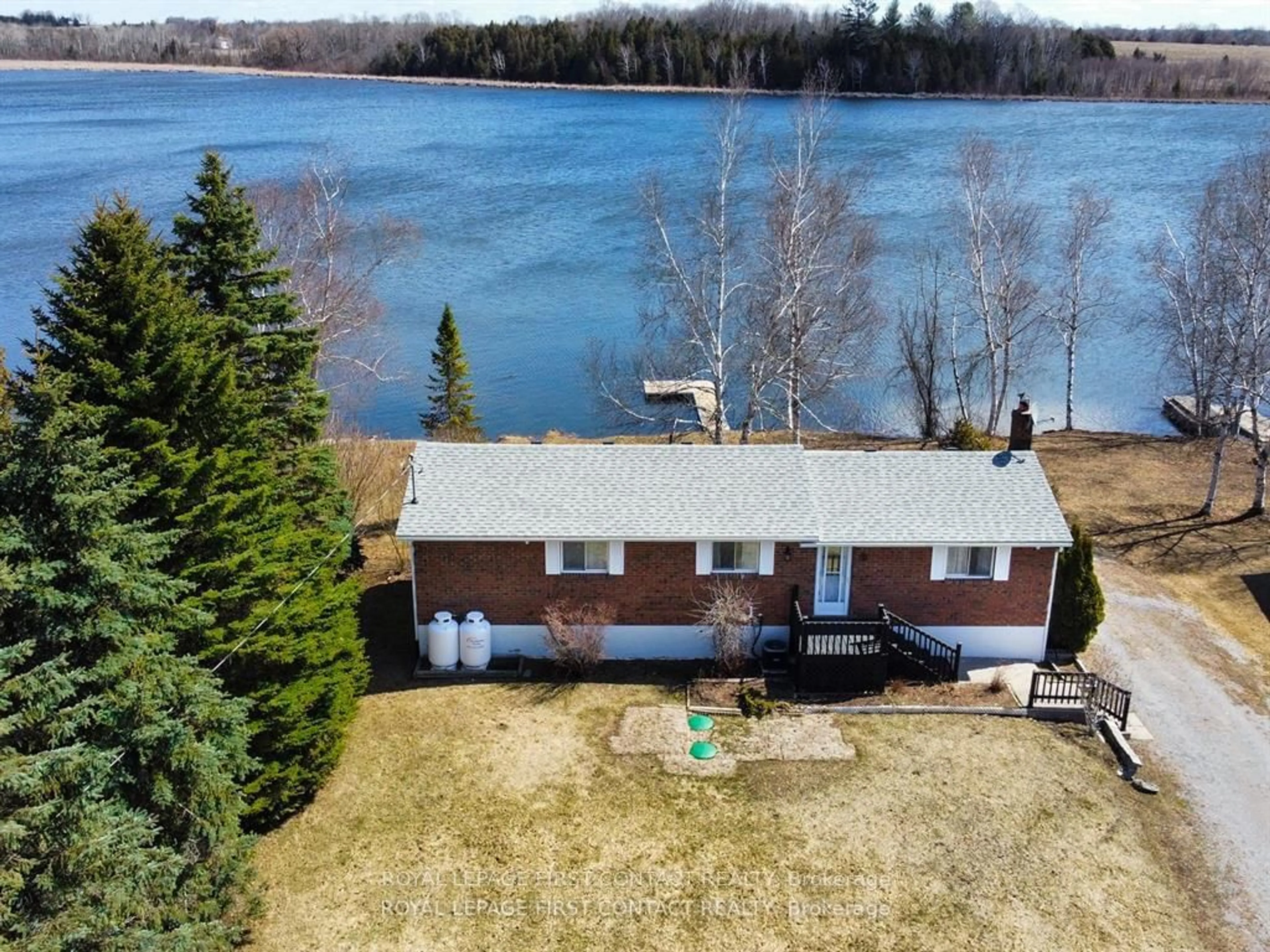 A pic from outside/outdoor area/front of a property/back of a property/a pic from drone, water/lake/river/ocean view for 198 O'reilly Lane, Kawartha Lakes Ontario K0M 2C0