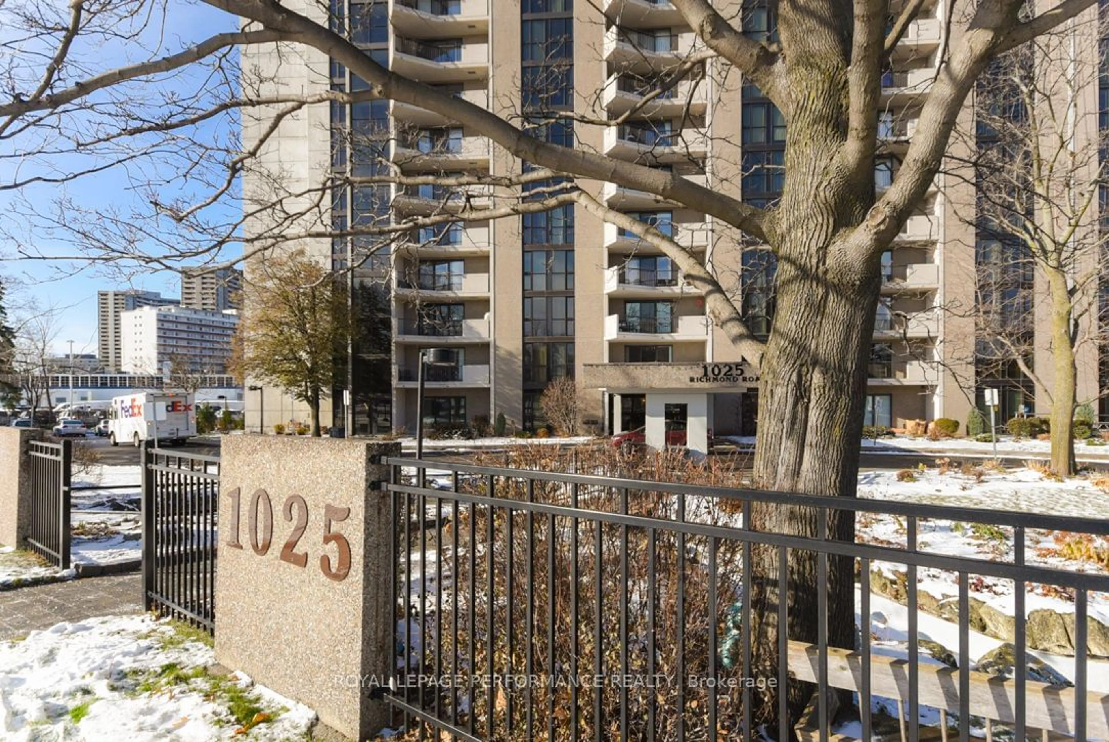 Patio, city buildings view from balcony for 1025 Richmond St #2207, Woodroffe Ontario K2B 8G8